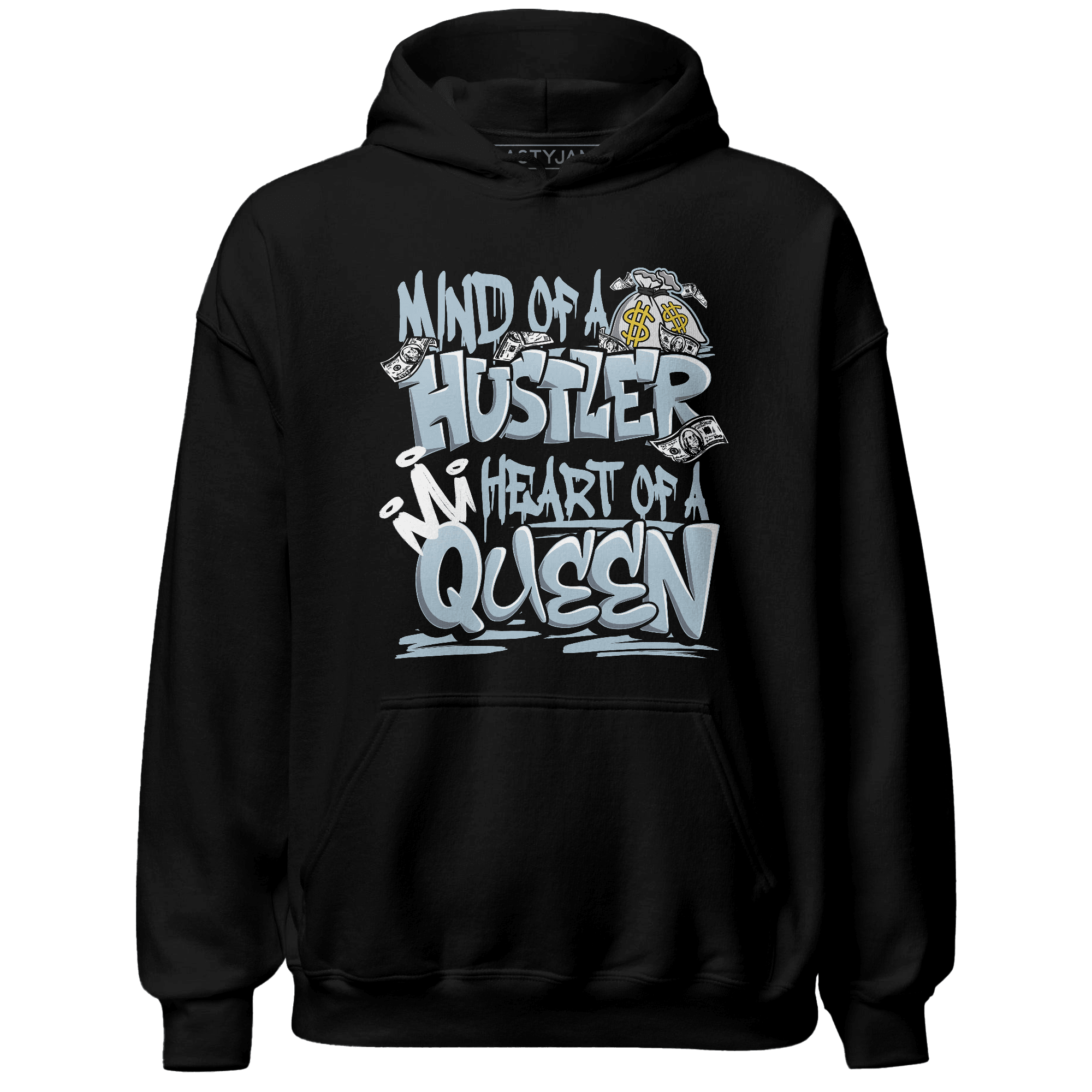 Blue Grey 13s Hoodie Match Hustler Heart Queen - NastyJamz