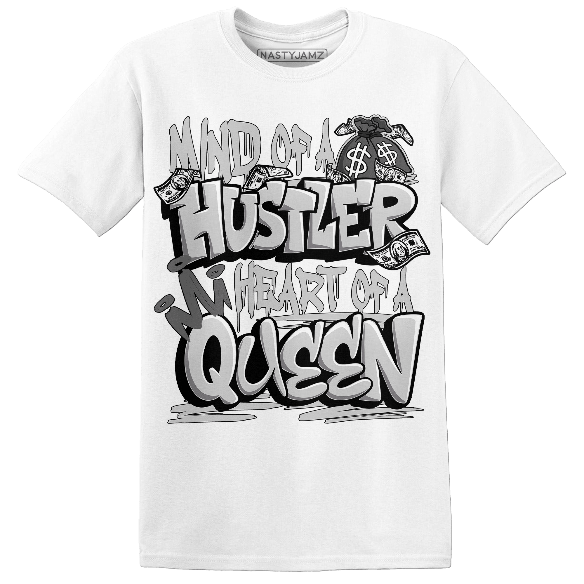 Retro High OG Black White 1s T Shirt Match Hustler Heart Queen - NastyJamz