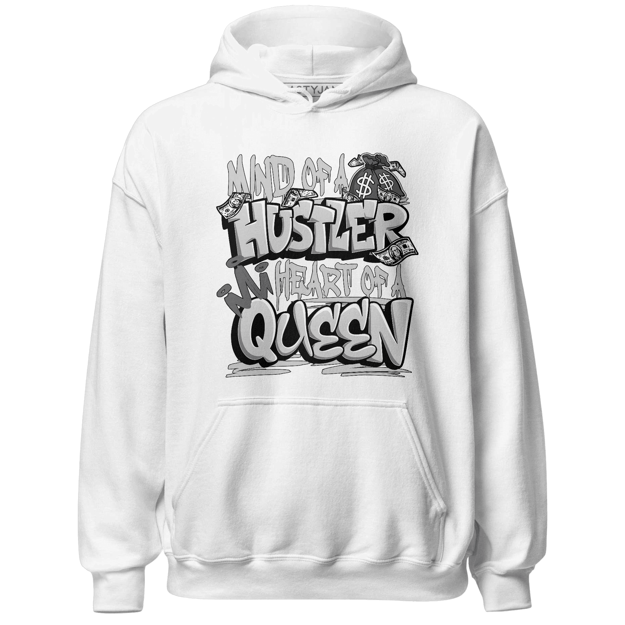 Retro High OG Black White 1s Hoodie Match Hustler Heart Queen - NastyJamz