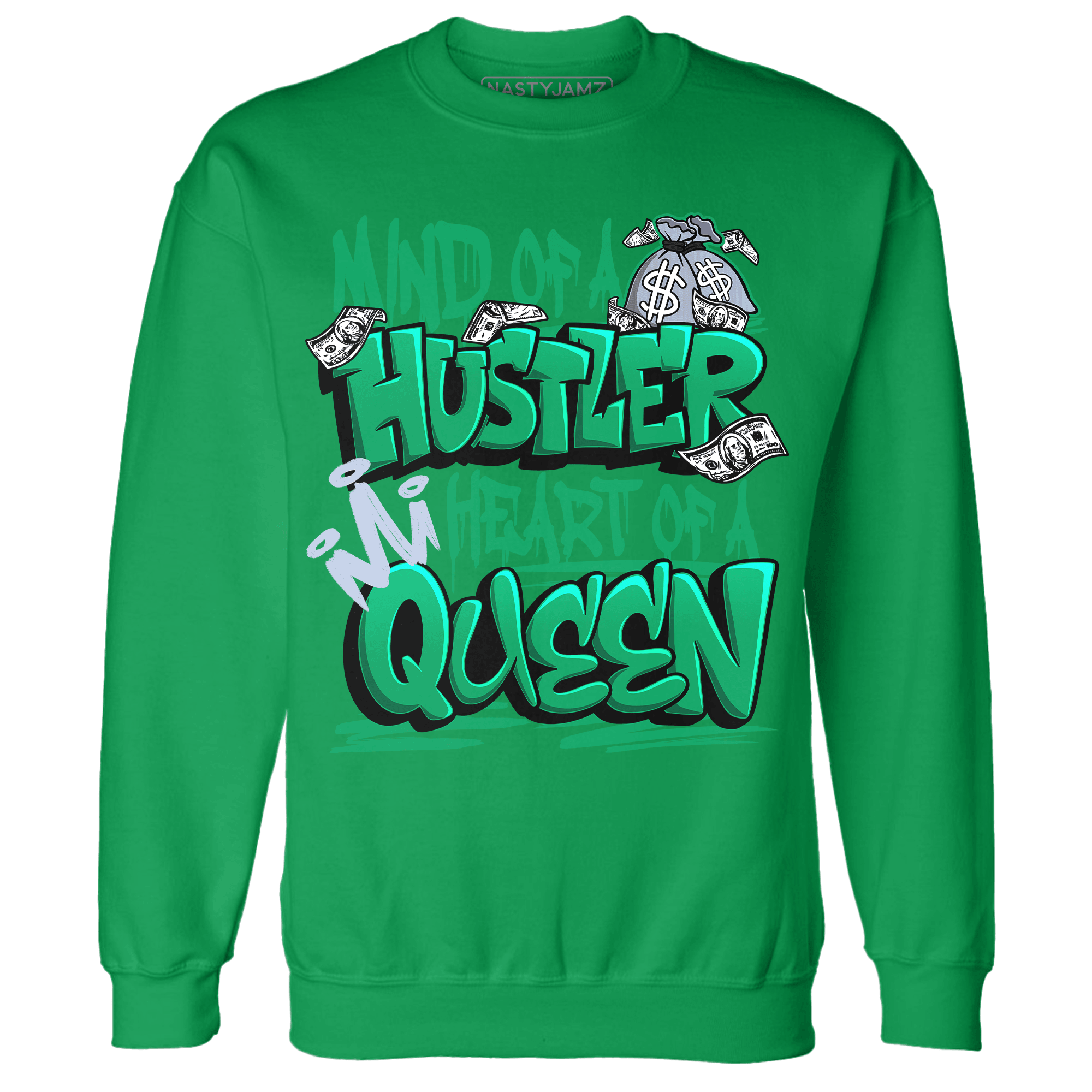 Lucky Green 5s Sweatshirt Match Hustler Heart Queen - NastyJamz