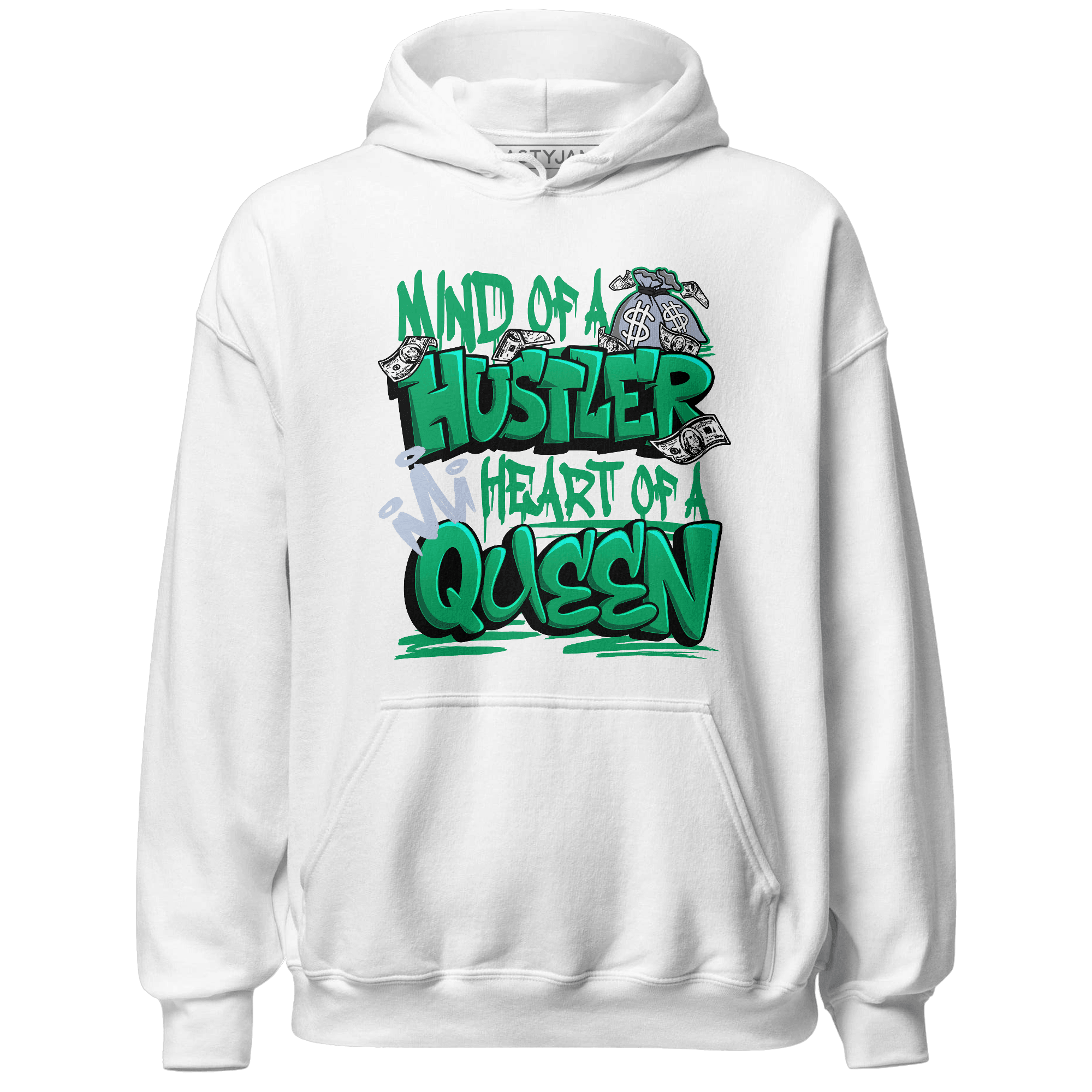 Lucky Green 5s Hoodie Match Hustler Heart Queen - NastyJamz