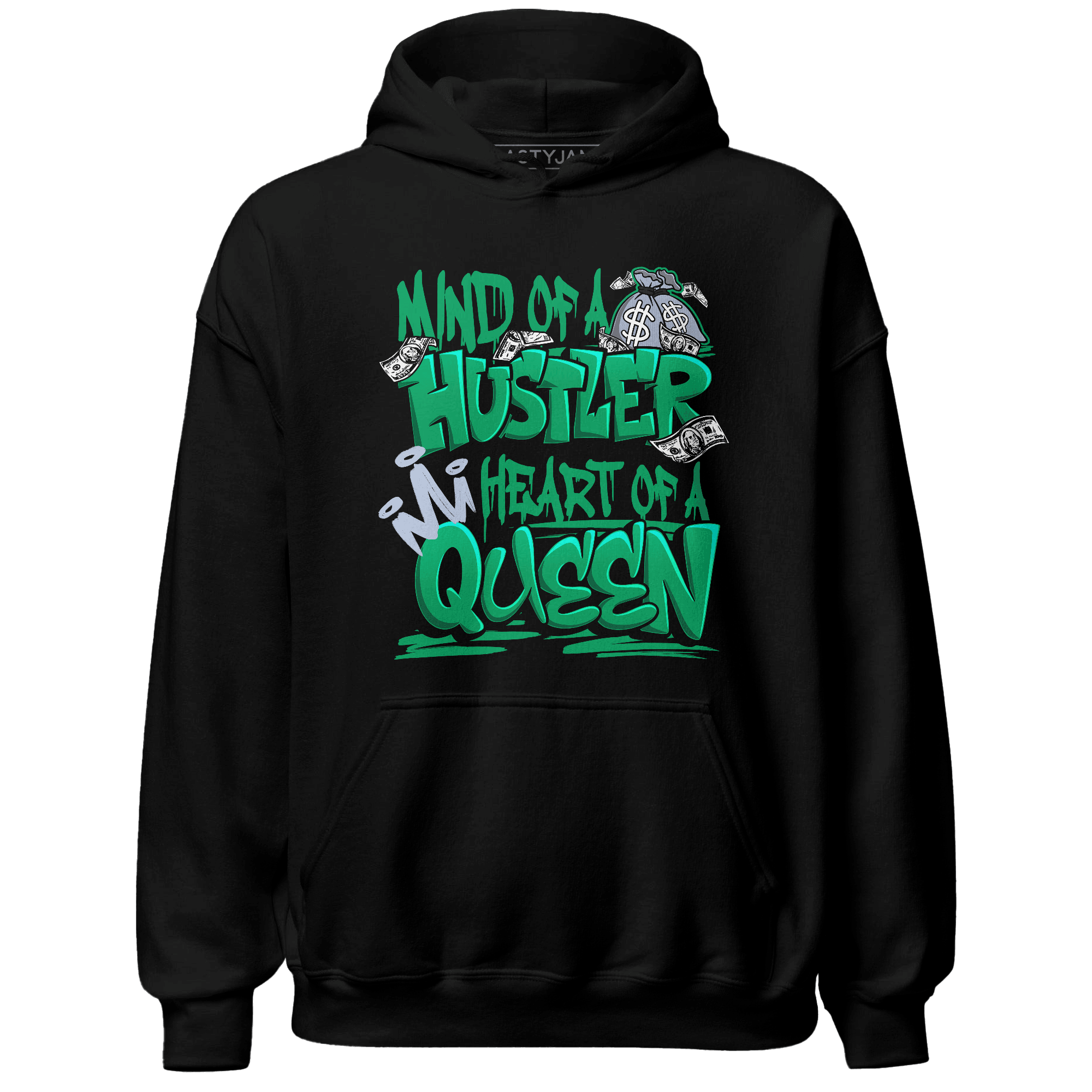 Lucky Green 5s Hoodie Match Hustler Heart Queen - NastyJamz