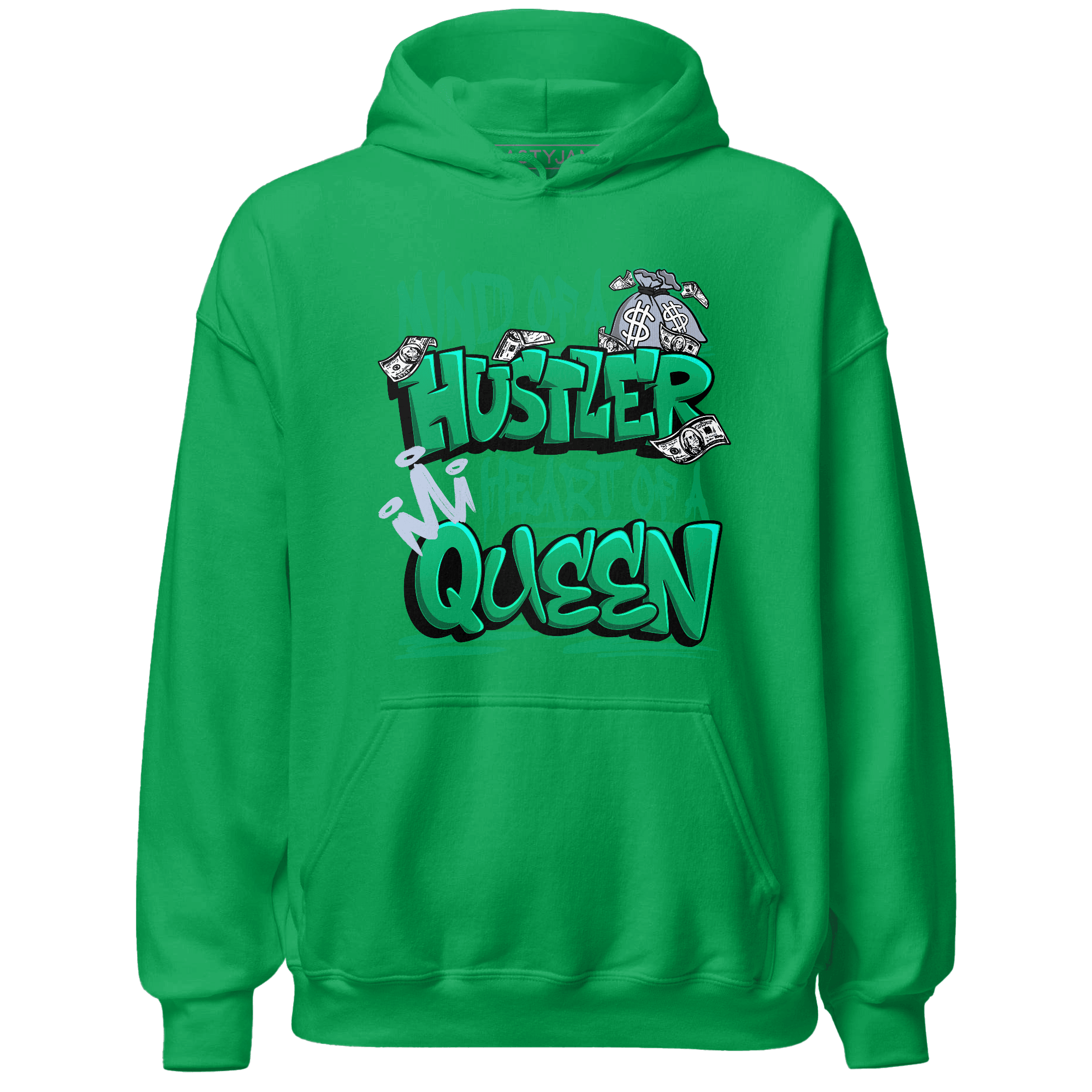 Lucky Green 5s Hoodie Match Hustler Heart Queen - NastyJamz