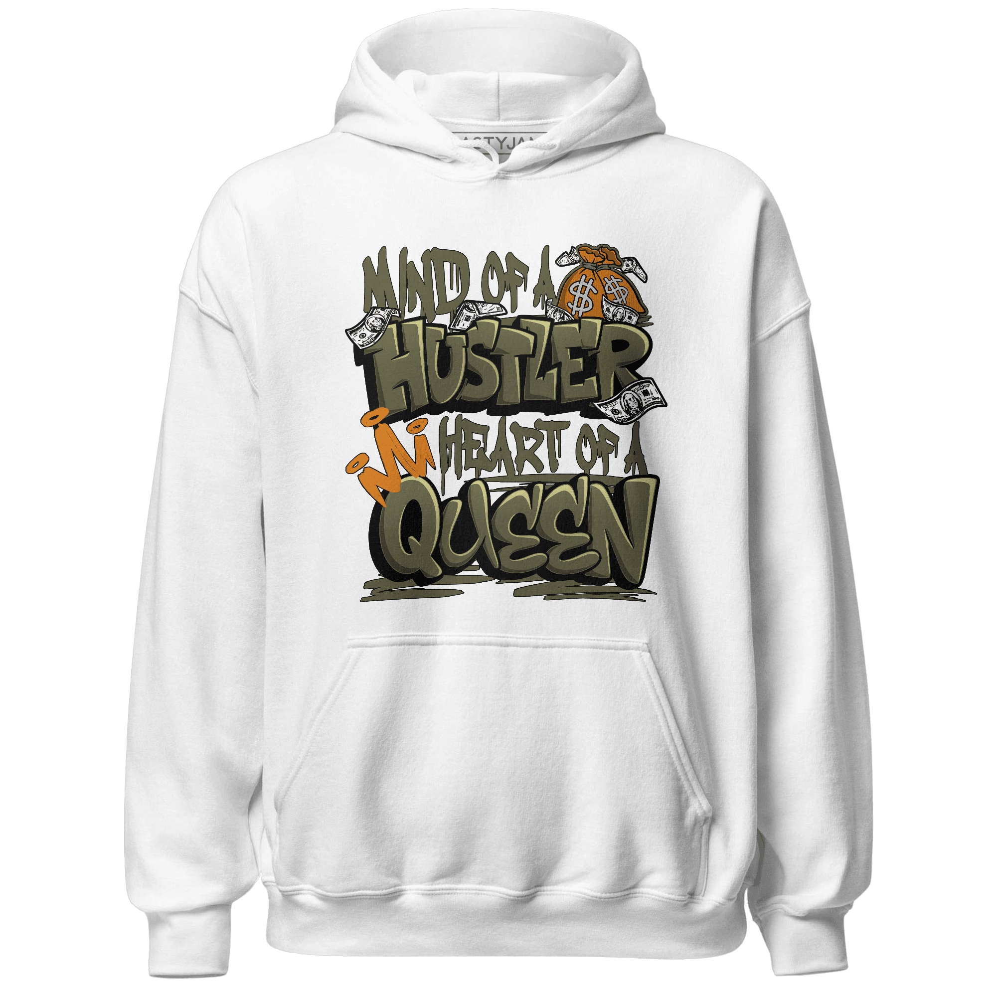 Olive 5s Hoodie Match Hustler Heart Queen - NastyJamz