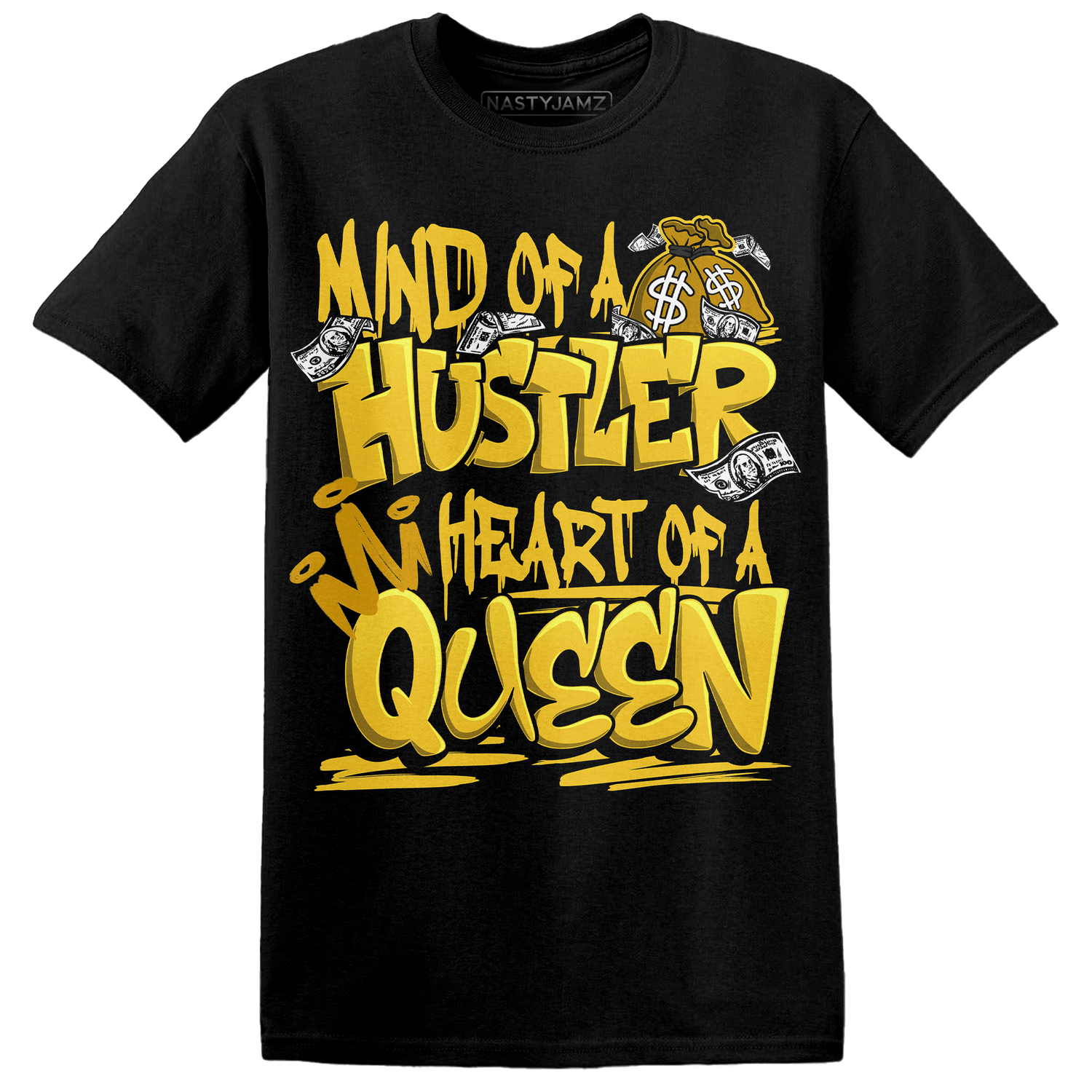 Yellow Ochre 6s T Shirt Match Hustler Heart Queen - NastyJamz