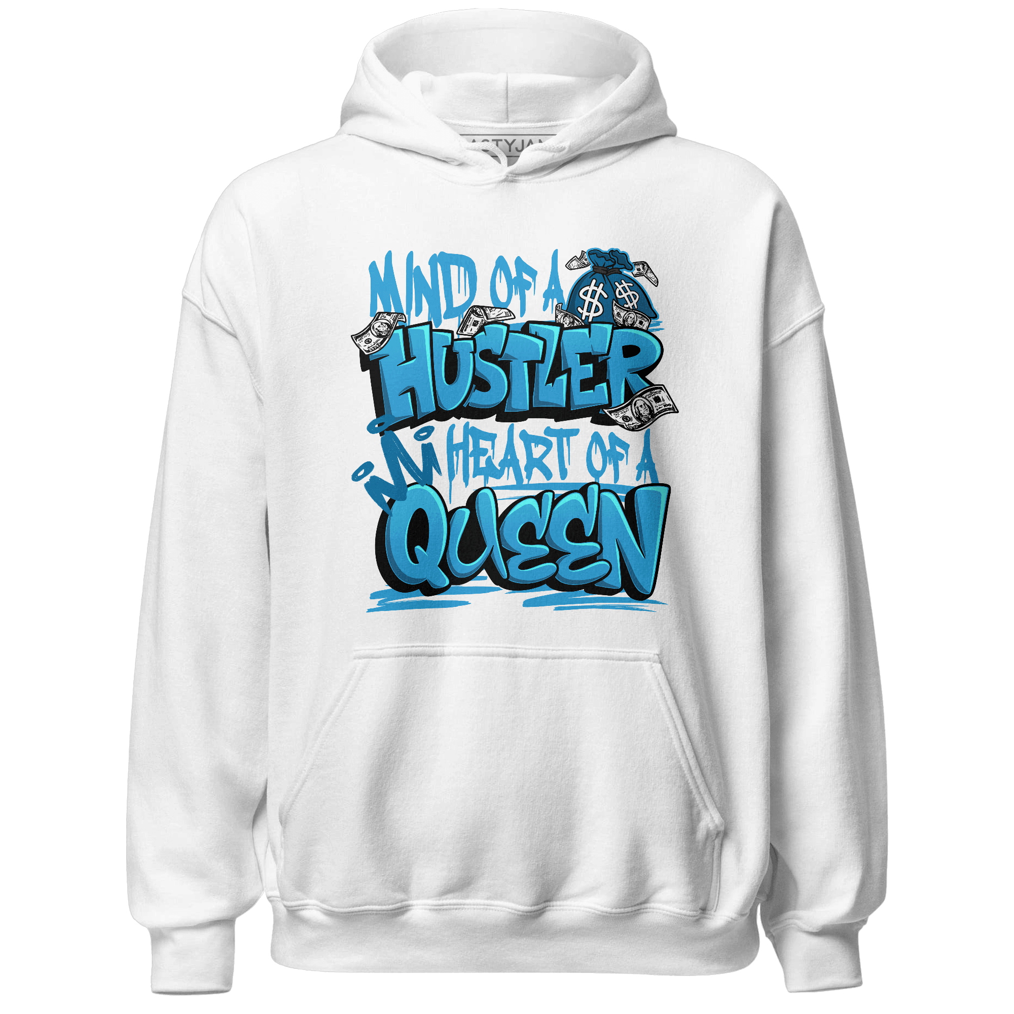 Powder Blue 9s Hoodie Match Hustler Heart Queen - NastyJamz