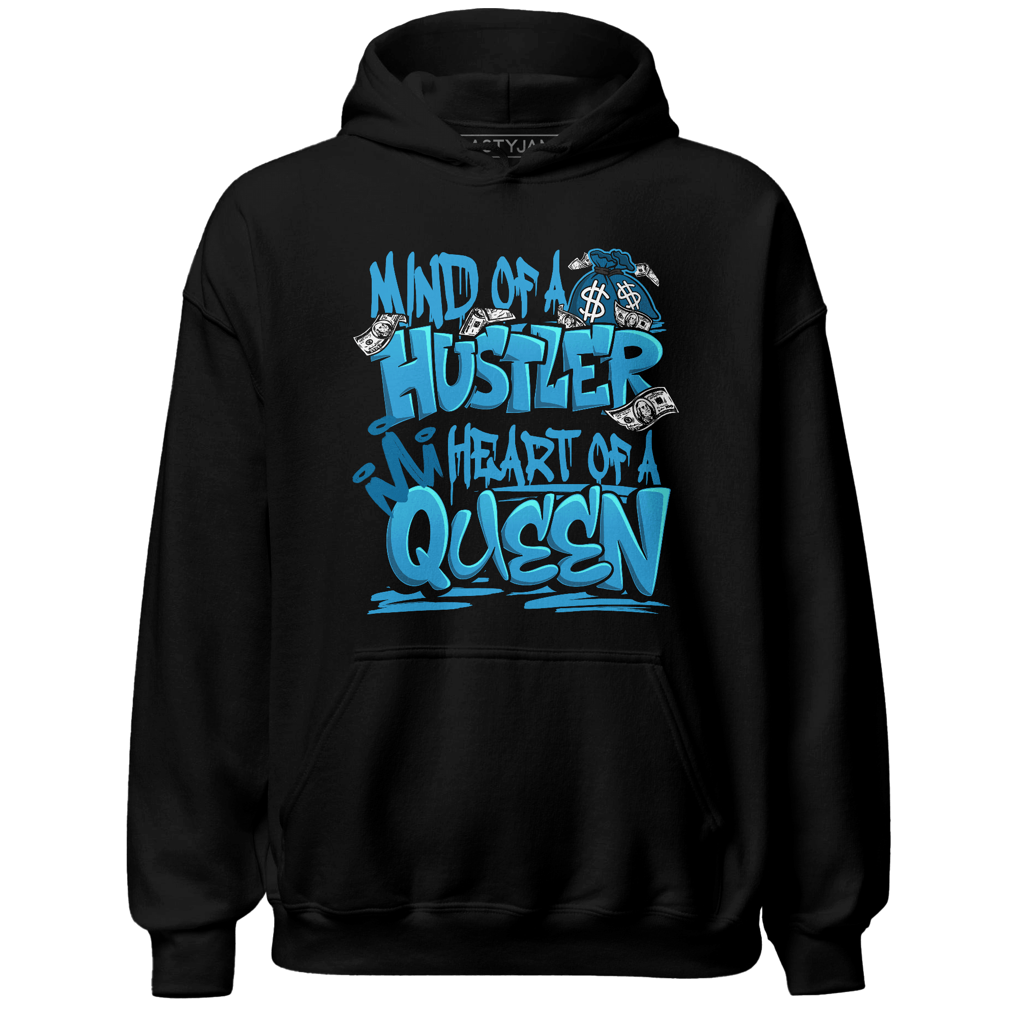 Powder Blue 9s Hoodie Match Hustler Heart Queen - NastyJamz