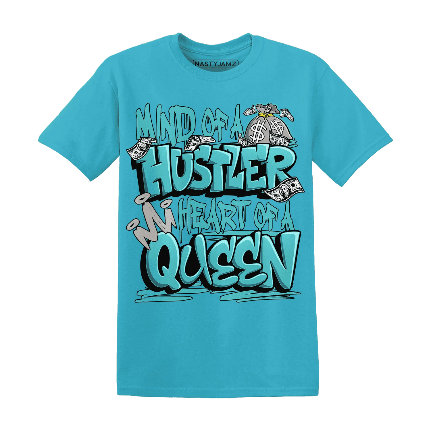 NastyJamz-NBL-Cyan-Burst-9060-T-Shirt-Match-Hustler-Heart-Queen