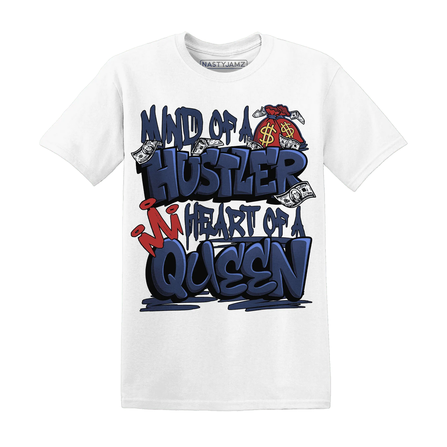 VaporMax-Air-Plus-Midnight-Navy-Gold-Black-NastyJamz-T-Shirt-Match-Hustler-Heart-Queen