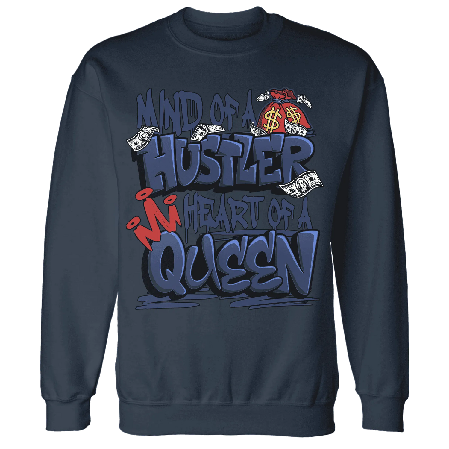 VaporMax-Air-Plus-Midnight-Navy-Gold-Black-NastyJamz-Sweatshirt-Match-Hustler-Heart-Queen