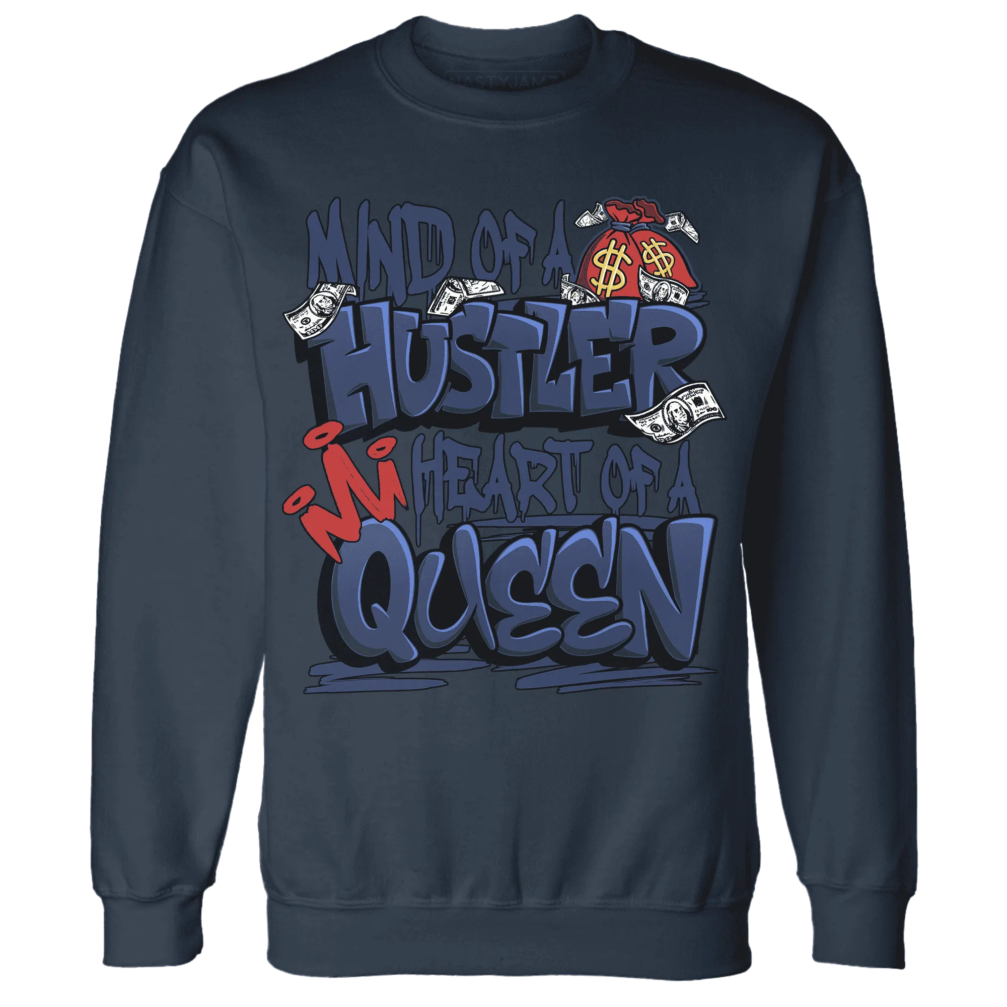 VaporMax-Air-Plus-Midnight-Navy-Gold-Black-NastyJamz-Sweatshirt-Match-Hustler-Heart-Queen