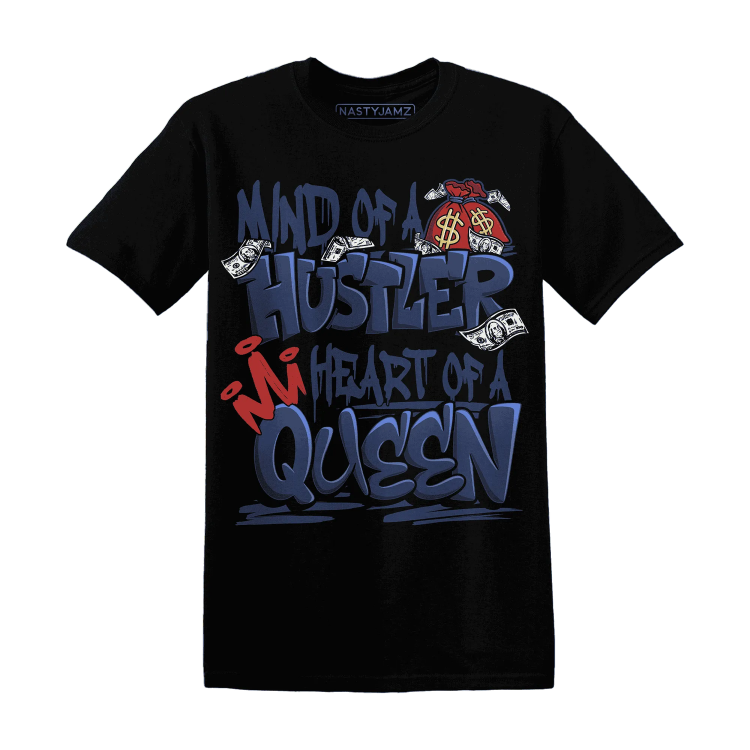VaporMax-Air-Plus-Midnight-Navy-Gold-Black-NastyJamz-T-Shirt-Match-Hustler-Heart-Queen