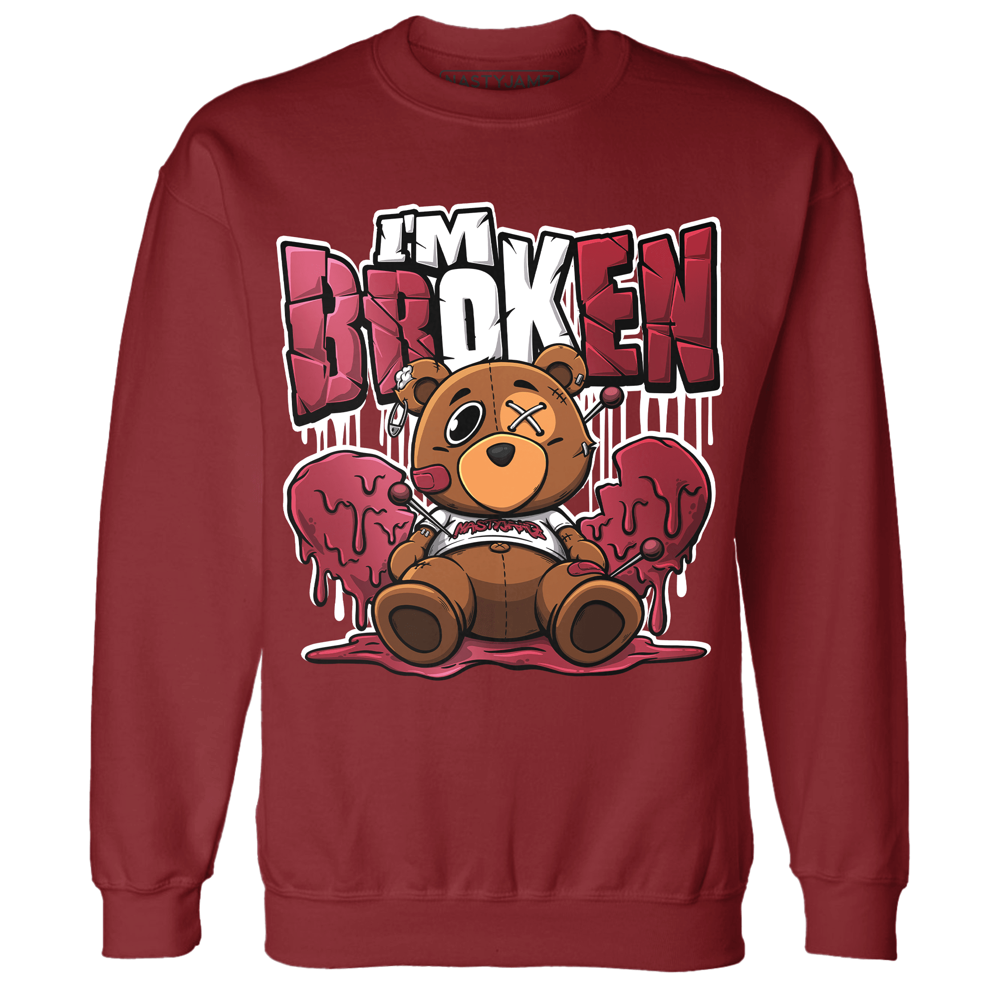 High 85 Metallic Burgundy 1s Sweatshirt Match Im Broken BER - NastyJamz