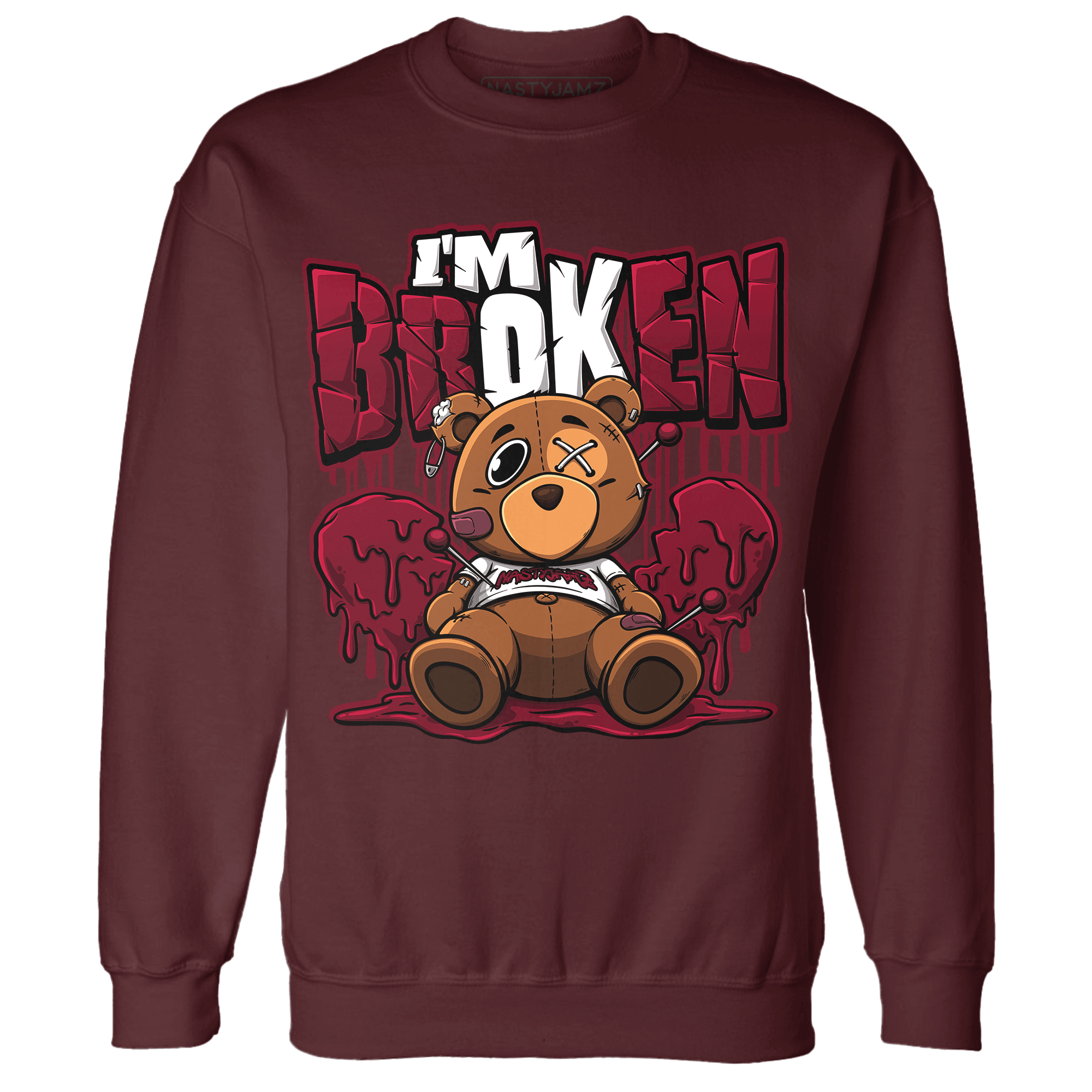 High White Team Red 1s Sweatshirt Match Im Broken BER - NastyJamz