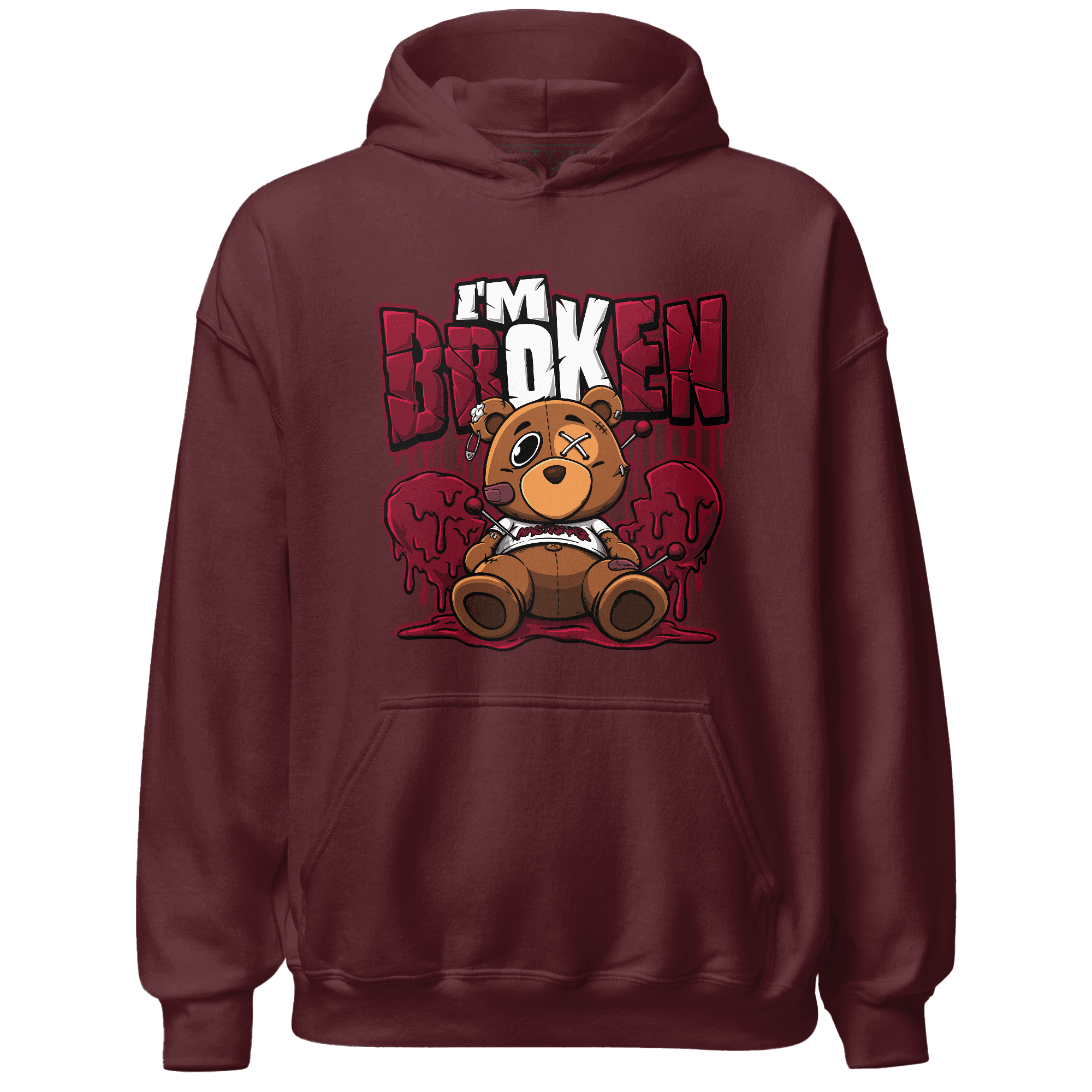 High White Team Red 1s Hoodie Match Im Broken BER - NastyJamz