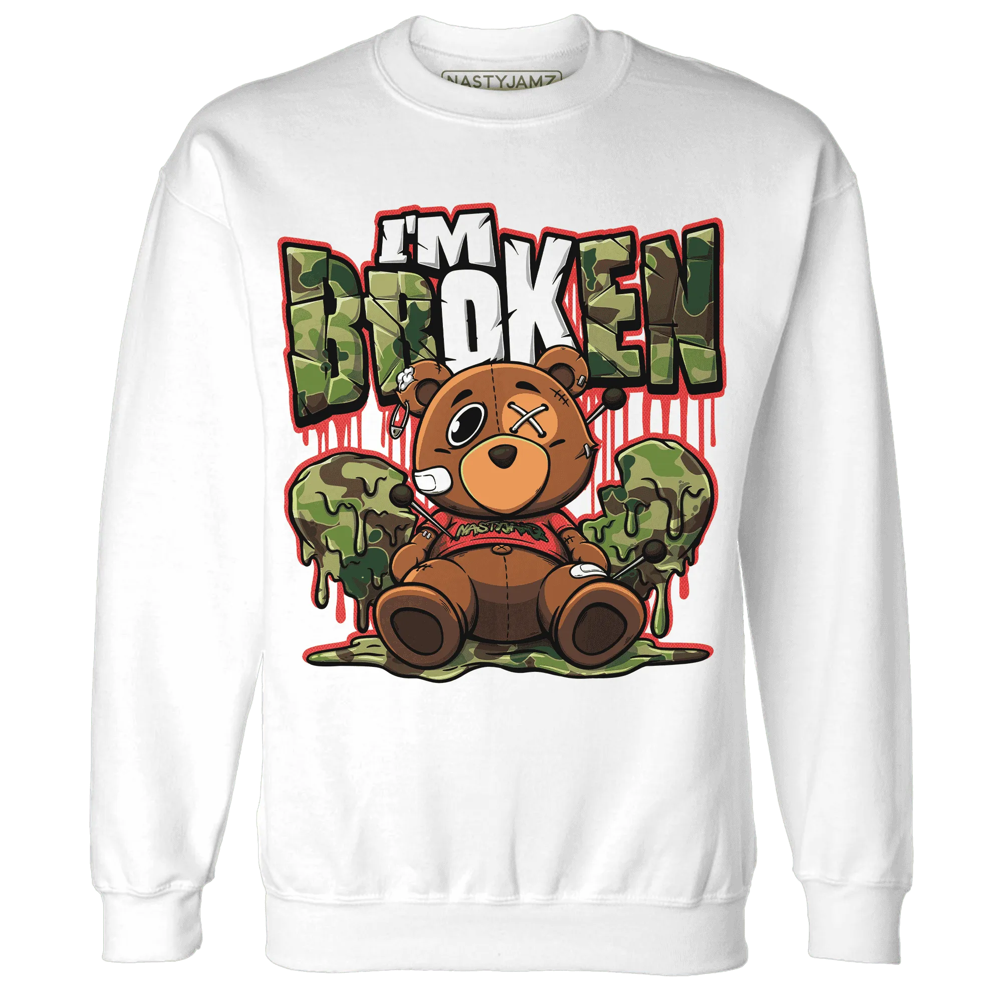 AM-90-Dark-Sage-Solar-Red-NastyJamz-Sweatshirt-Match-Im-Broken-BER