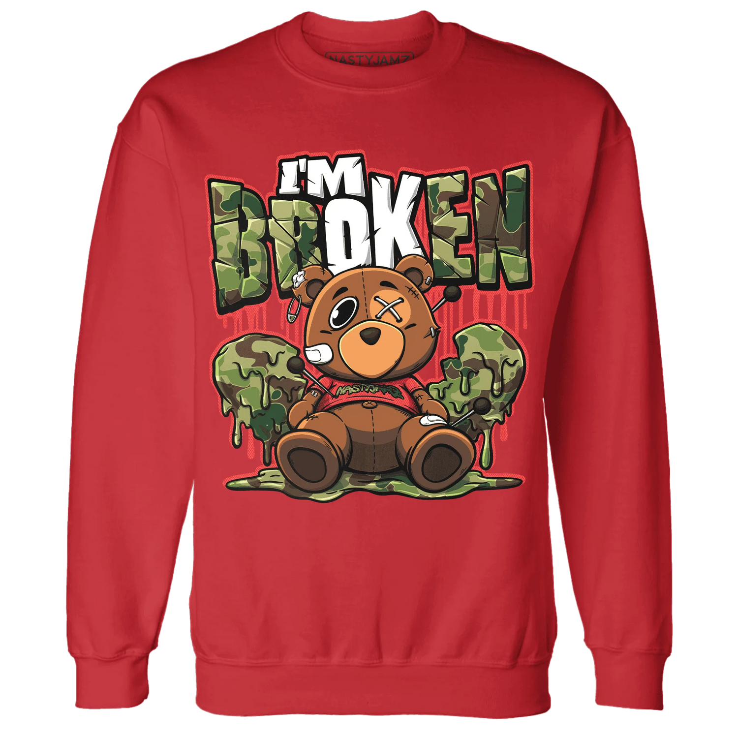 AM-90-Dark-Sage-Solar-Red-NastyJamz-Sweatshirt-Match-Im-Broken-BER
