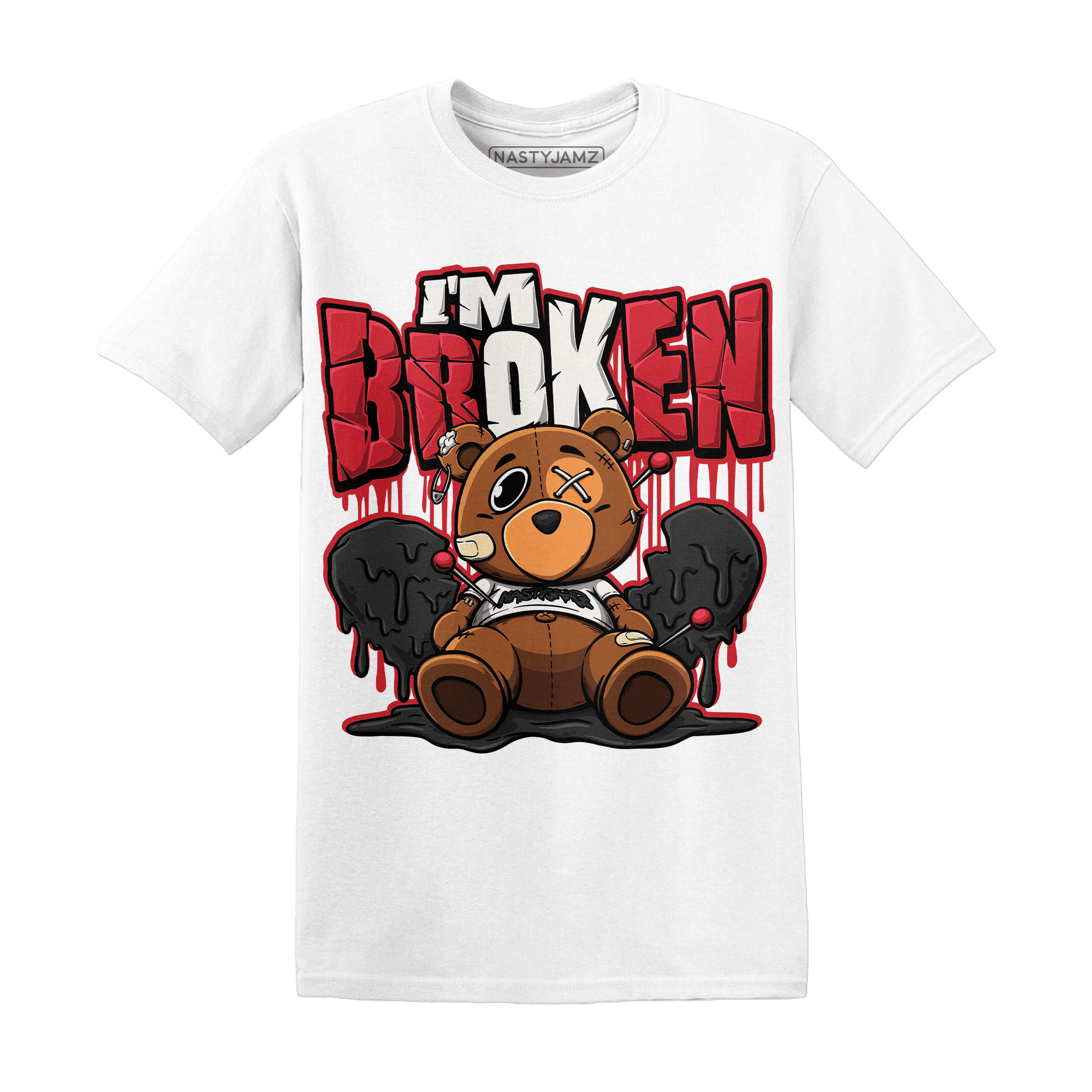 Jumman Jack University Red T Shirt Im Broken BER - NastyJamz