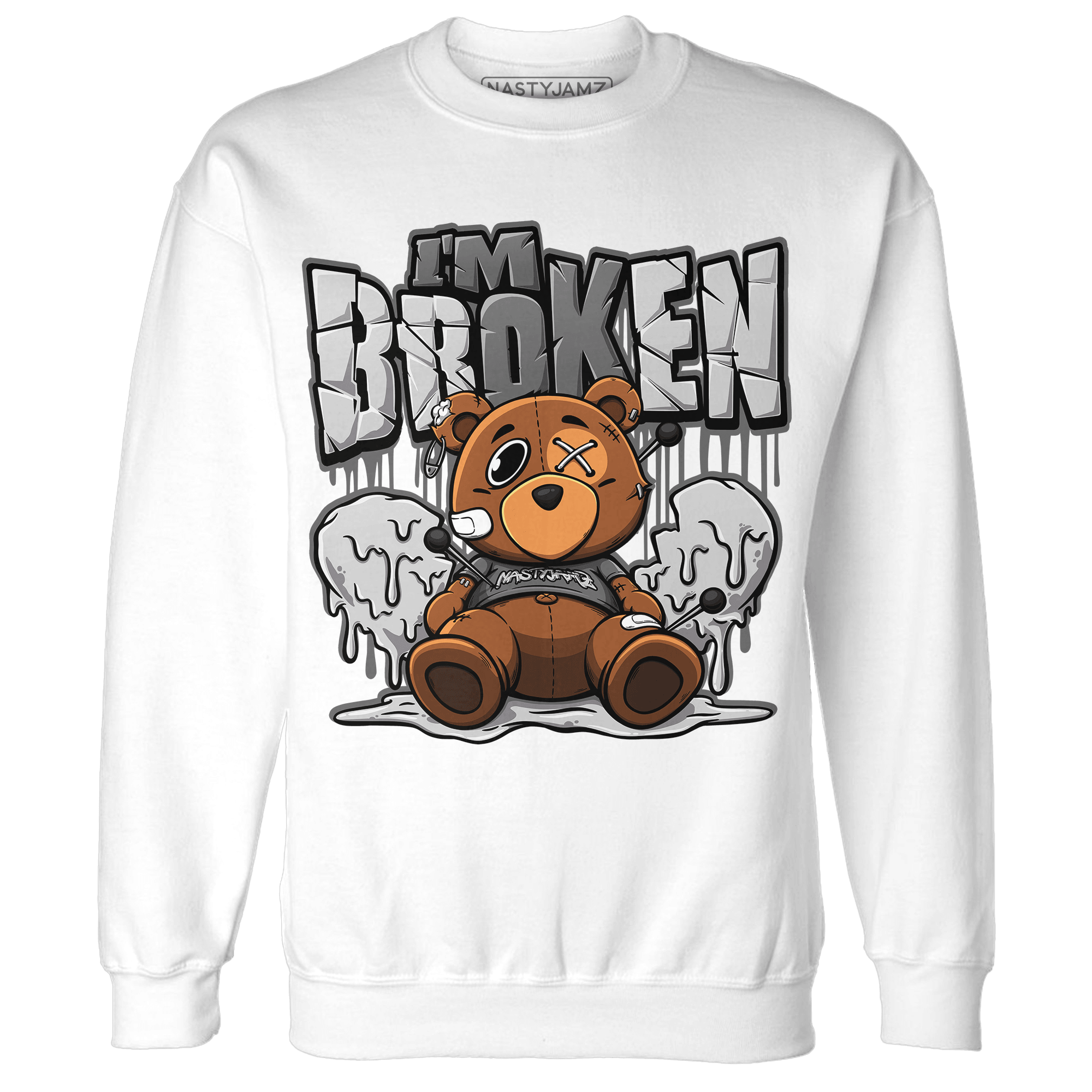 Retro High OG Black White 1s Sweatshirt Match Im Broken BER - NastyJamz