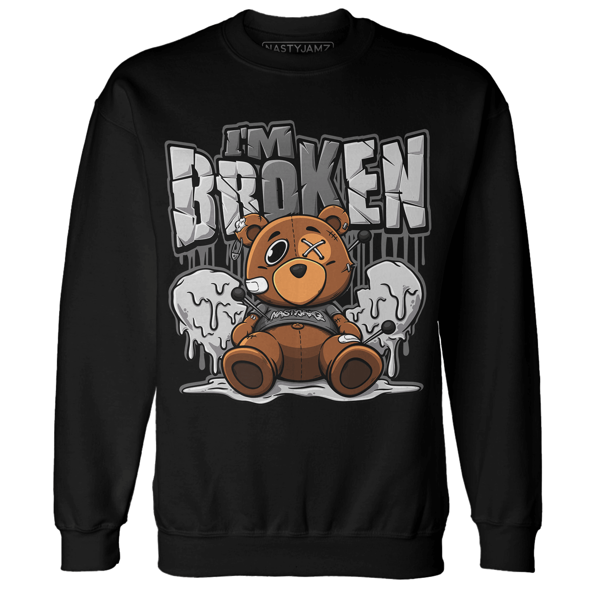 Retro High OG Black White 1s Sweatshirt Match Im Broken BER - NastyJamz
