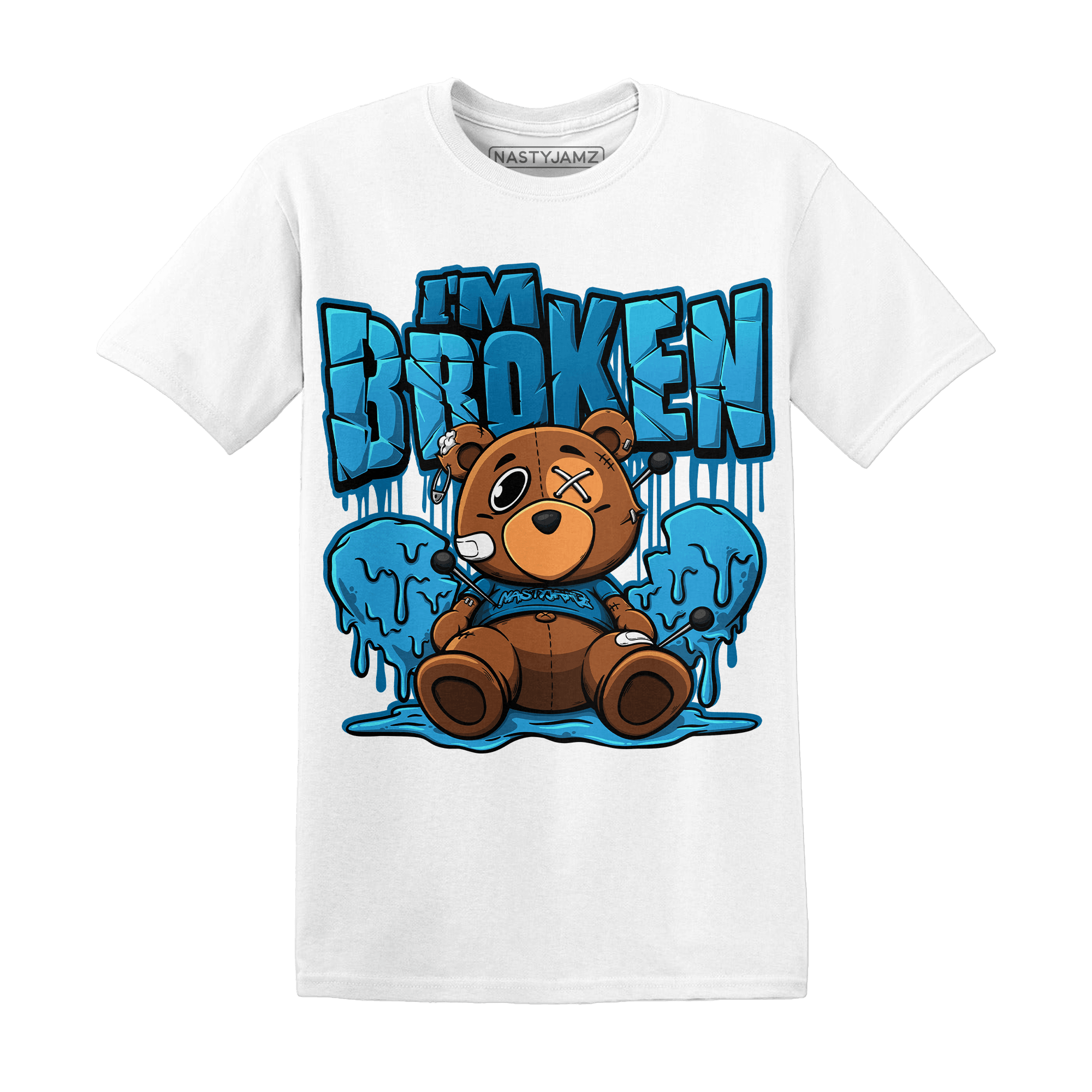 Powder Blue 9s T Shirt Im Broken BER - NastyJamz