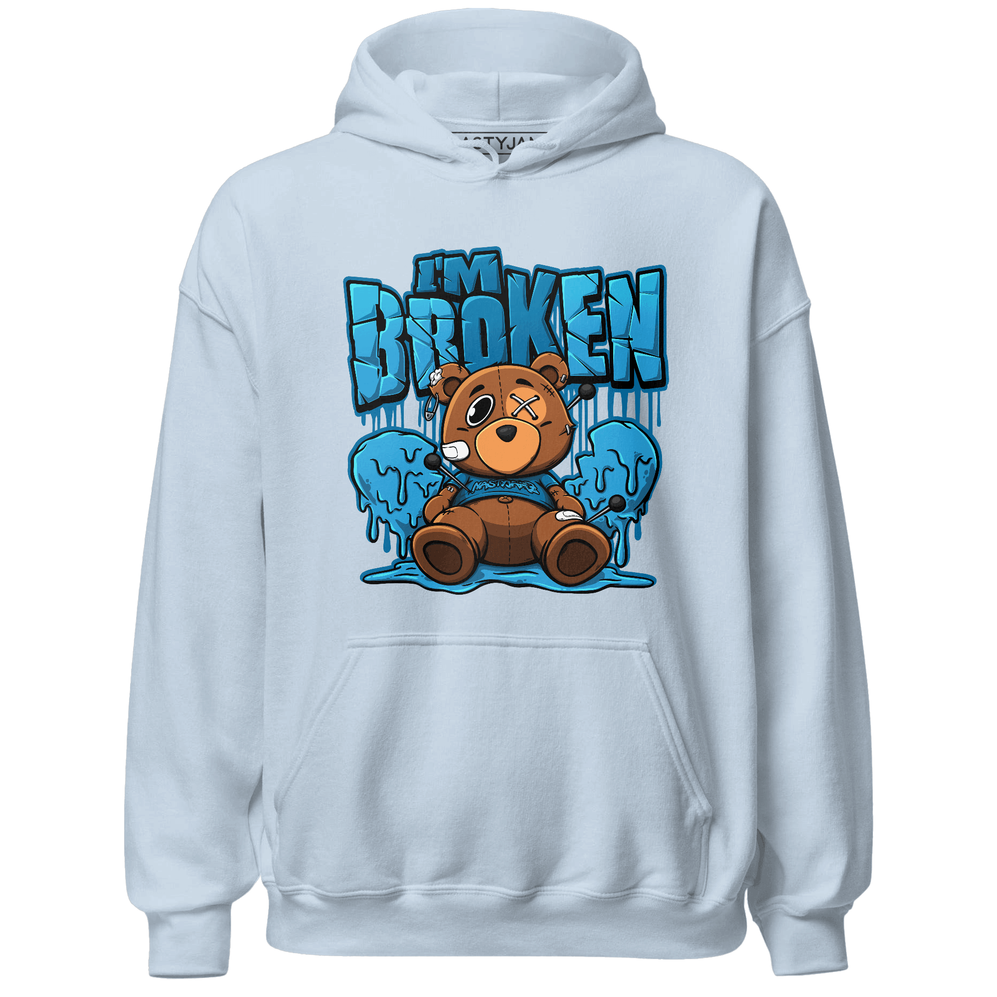 Powder Blue 9s Hoodie Match Im Broken BER - NastyJamz