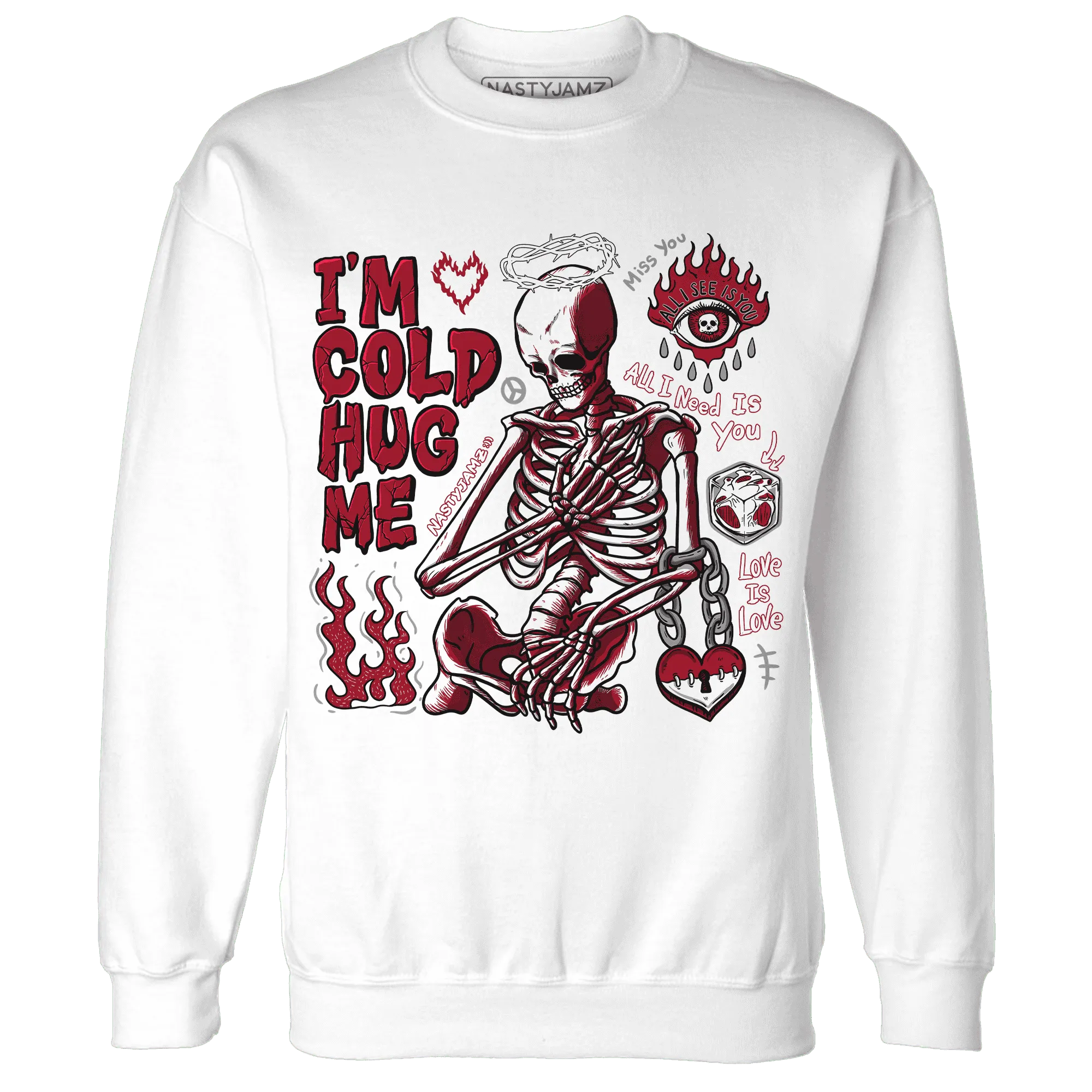 Retro-Red-Taxi-12s-NastyJamz-Sweatshirt-Match-Im-Cold-Hug-Me