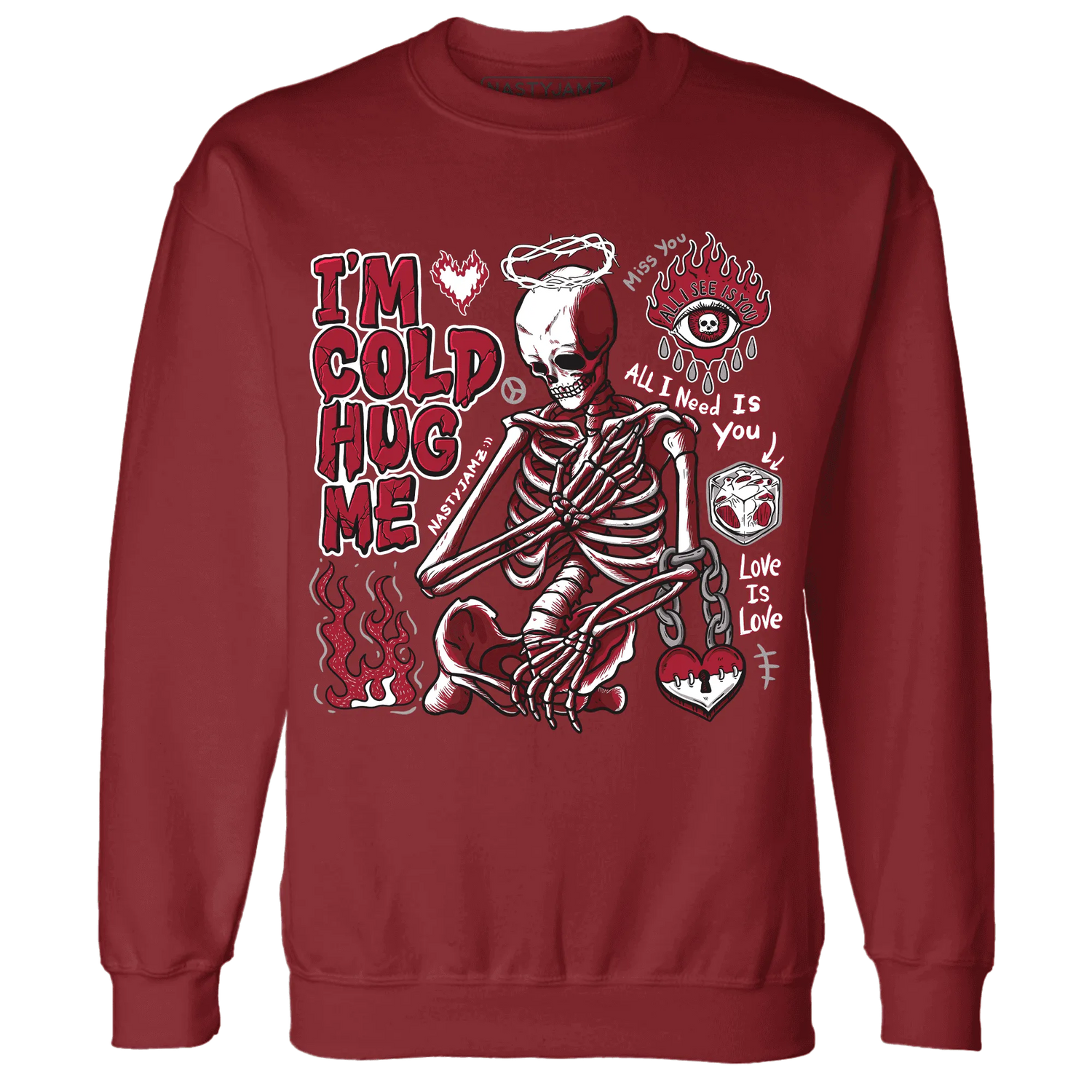 Retro-Red-Taxi-12s-NastyJamz-Sweatshirt-Match-Im-Cold-Hug-Me