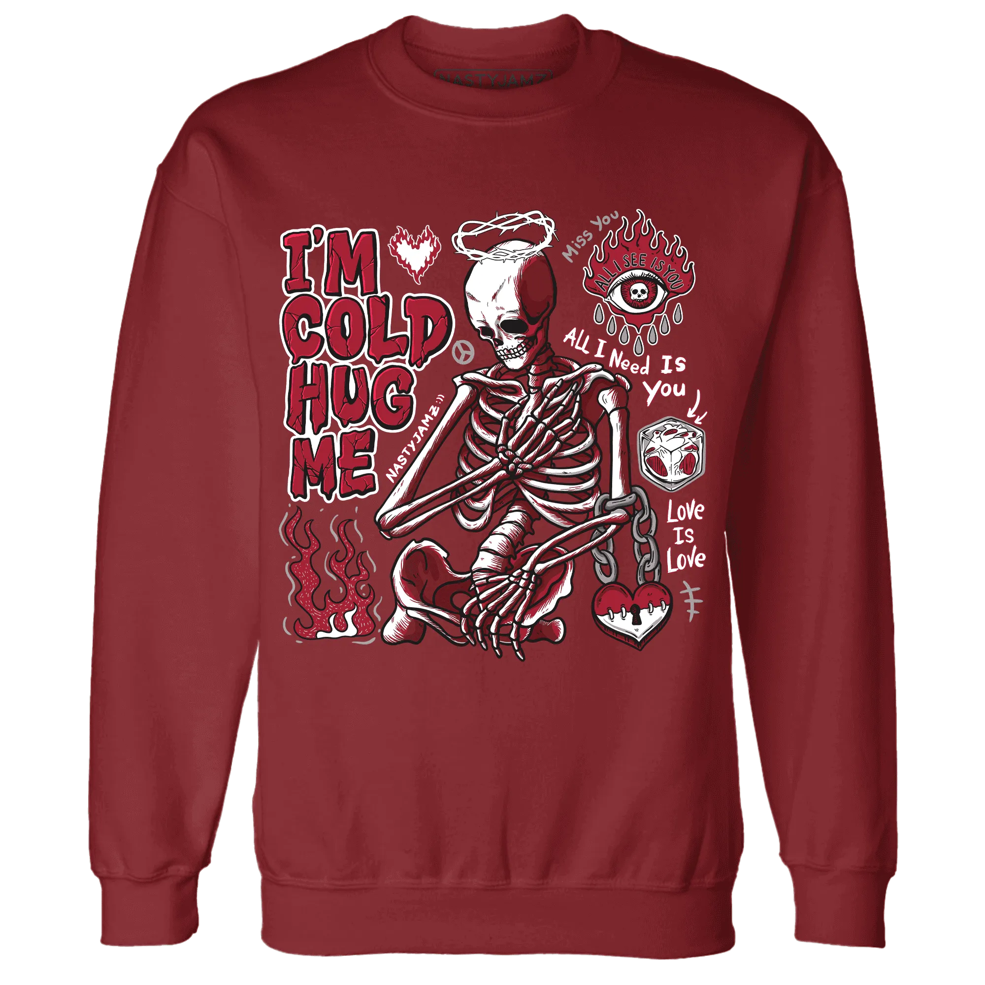 Retro-Red-Taxi-12s-NastyJamz-Sweatshirt-Match-Im-Cold-Hug-Me