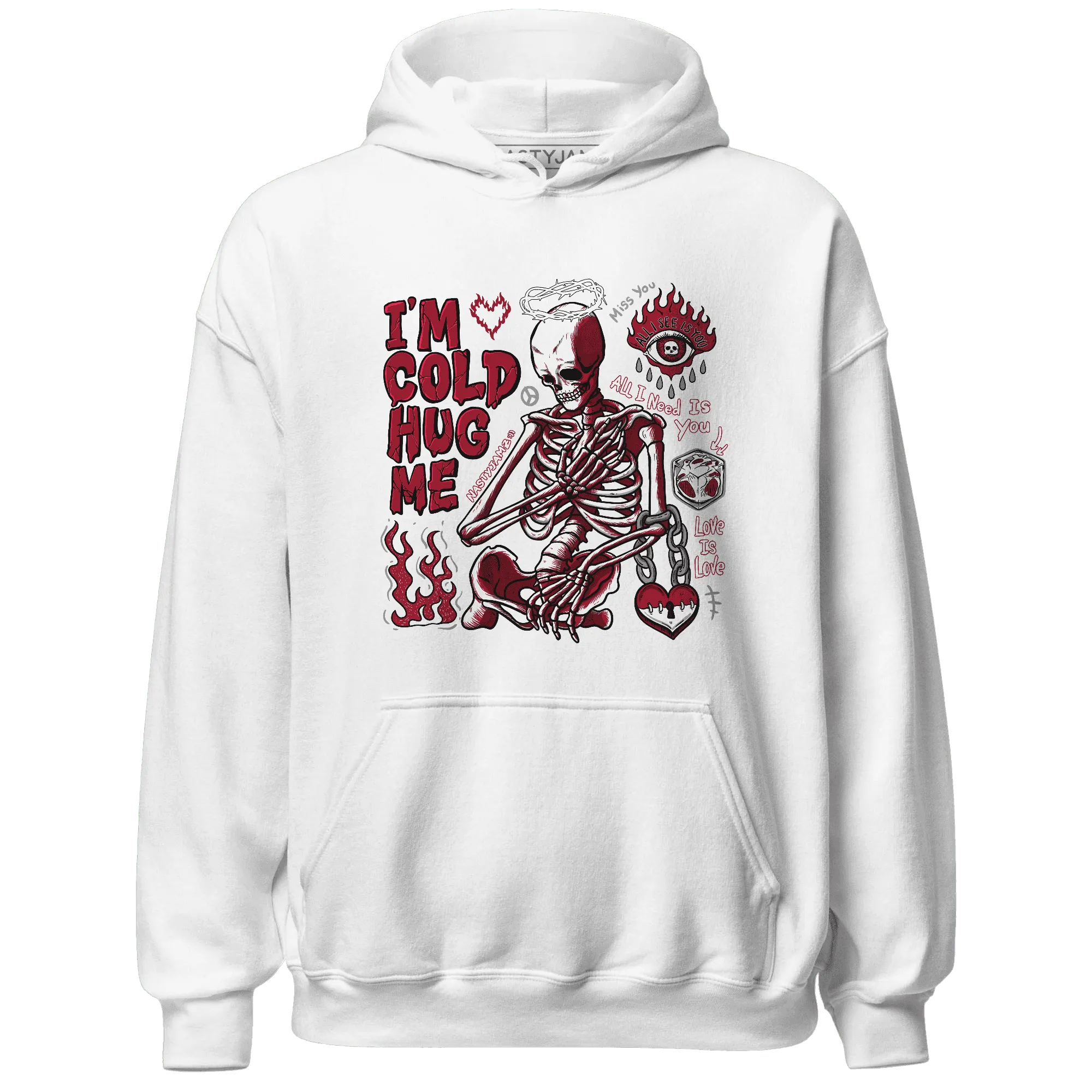 Retro-Red-Taxi-12s-NastyJamz-Hoodie-Match-Im-Cold-Hug-Me
