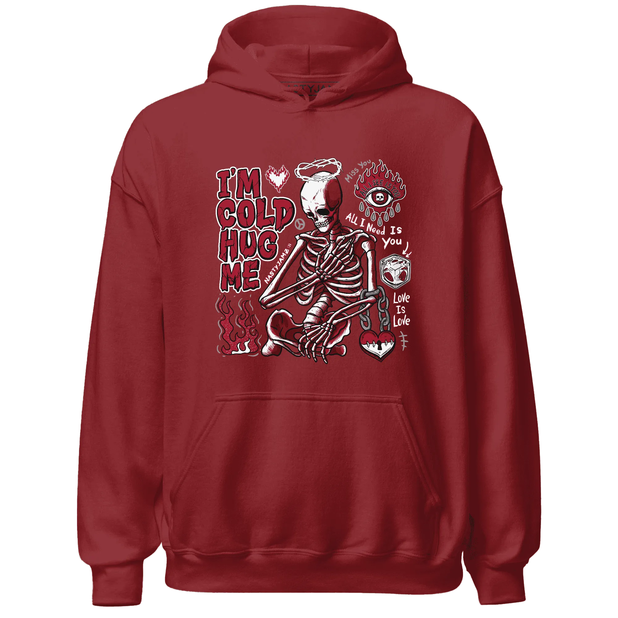 Retro-Red-Taxi-12s-NastyJamz-Hoodie-Match-Im-Cold-Hug-Me
