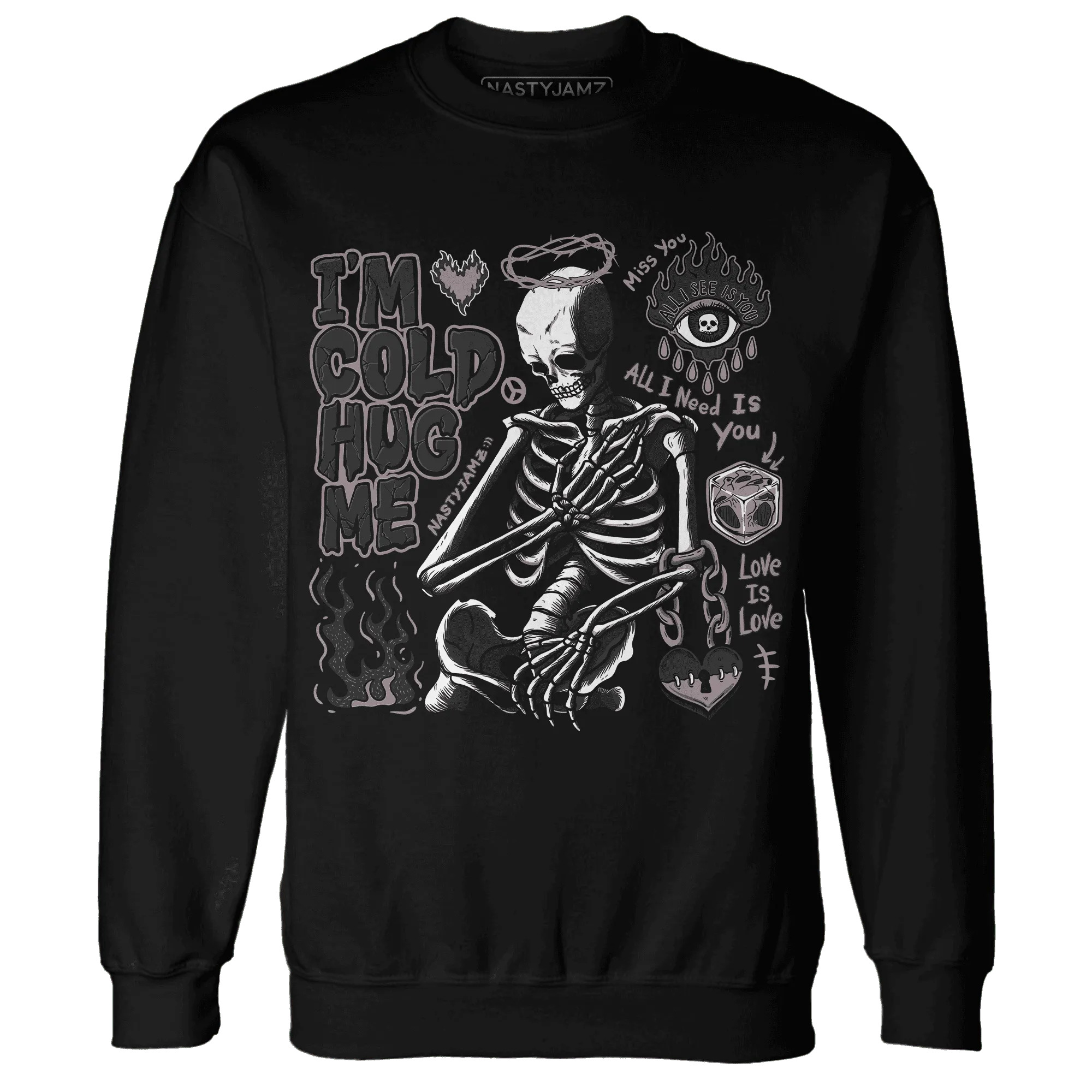 Black-Violet-Ore-3s-NastyJamz-Sweatshirt-Match-Im-Cold-Hug-Me