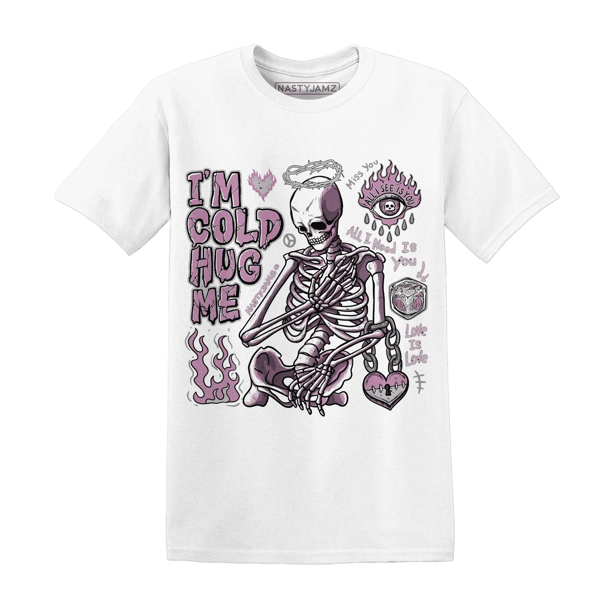 Orchid-Neutral-Grey-Black-White-4s-T-Shirt-Match-Im-Cold-Hug-Me