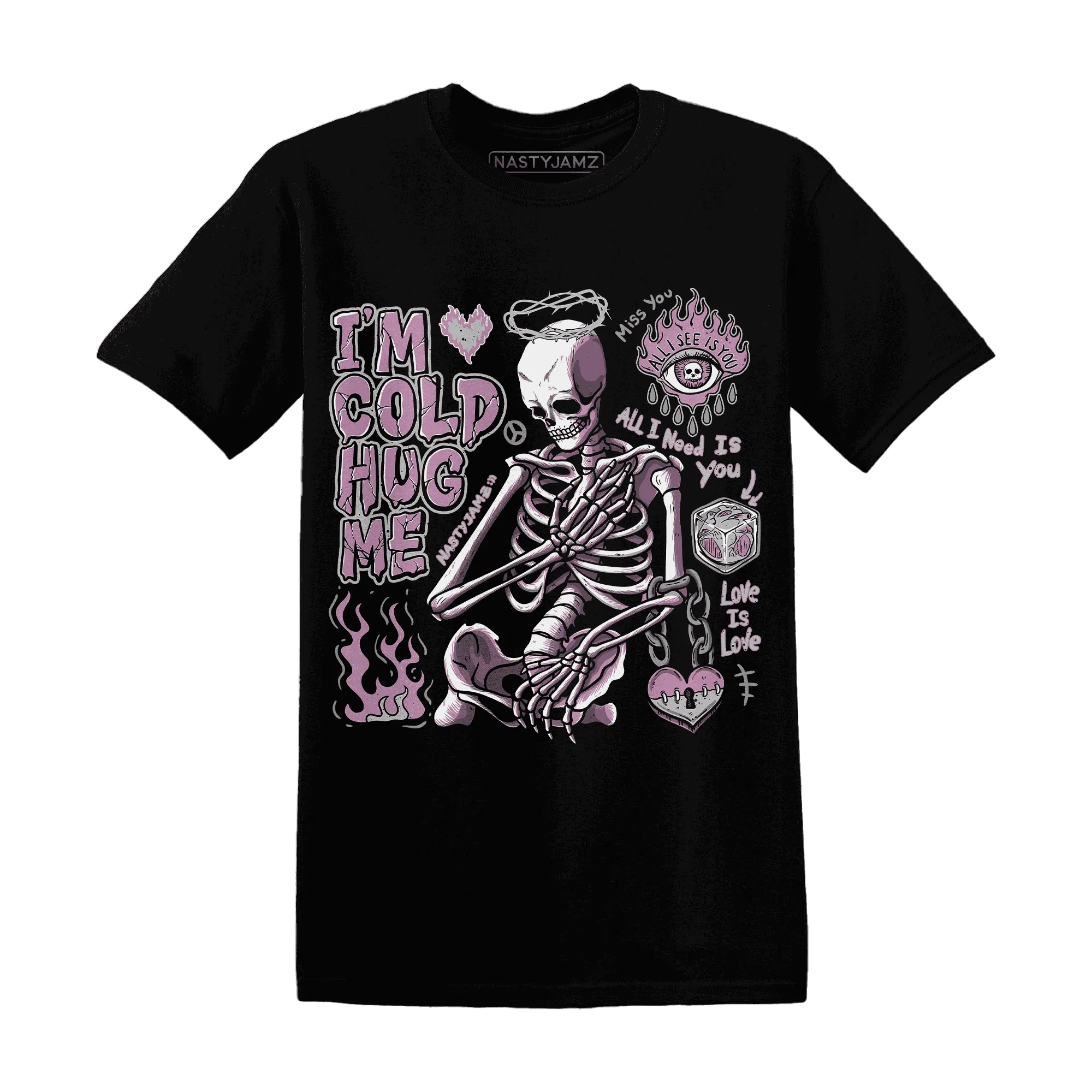 Orchid-Neutral-Grey-Black-White-4s-T-Shirt-Match-Im-Cold-Hug-Me