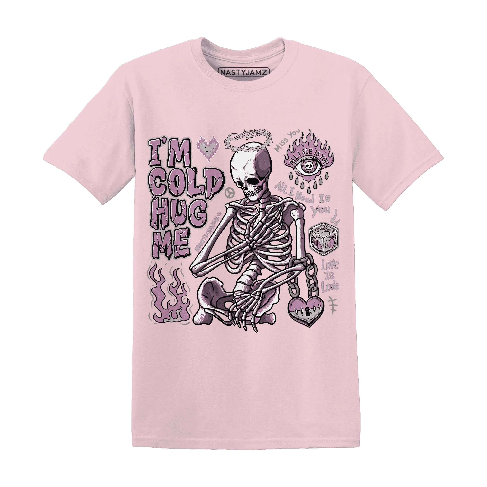 Orchid-Neutral-Grey-Black-White-4s-T-Shirt-Match-Im-Cold-Hug-Me