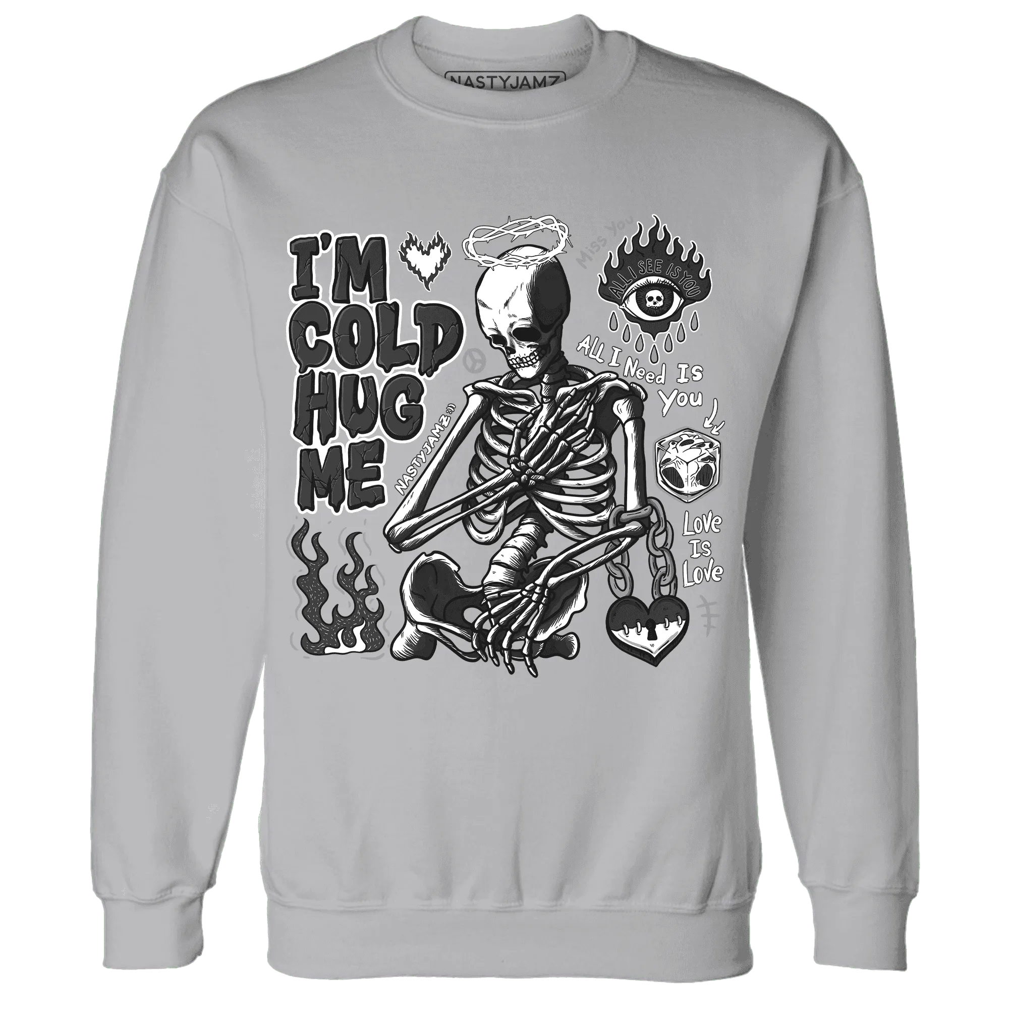 White-Thunder-4s-NastyJamz-Sweatshirt-Match-Im-Cold-Hug-Me