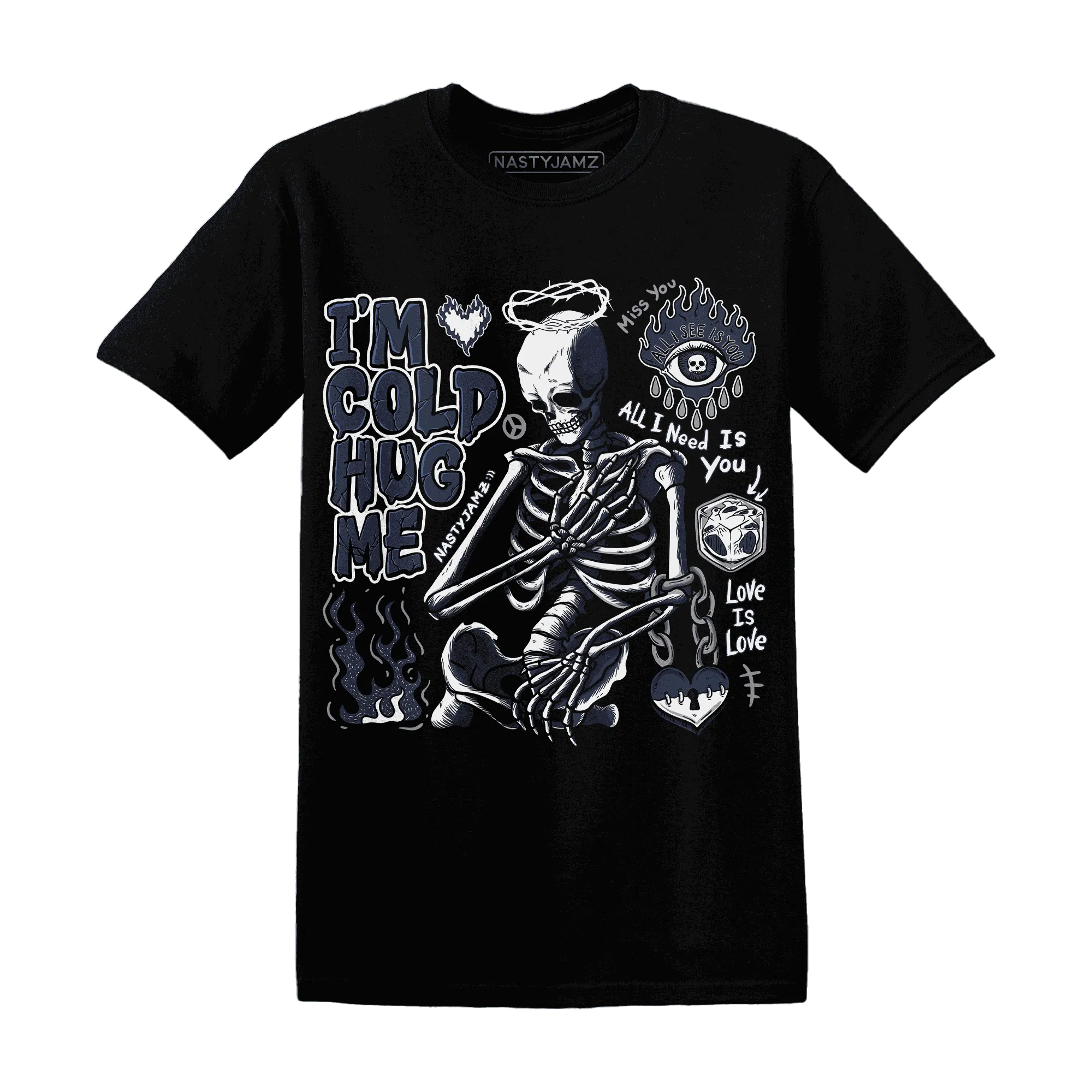 White-Navy-6s-NastyJamz-T-Shirt-Match-Im-Cold-Hug-Me