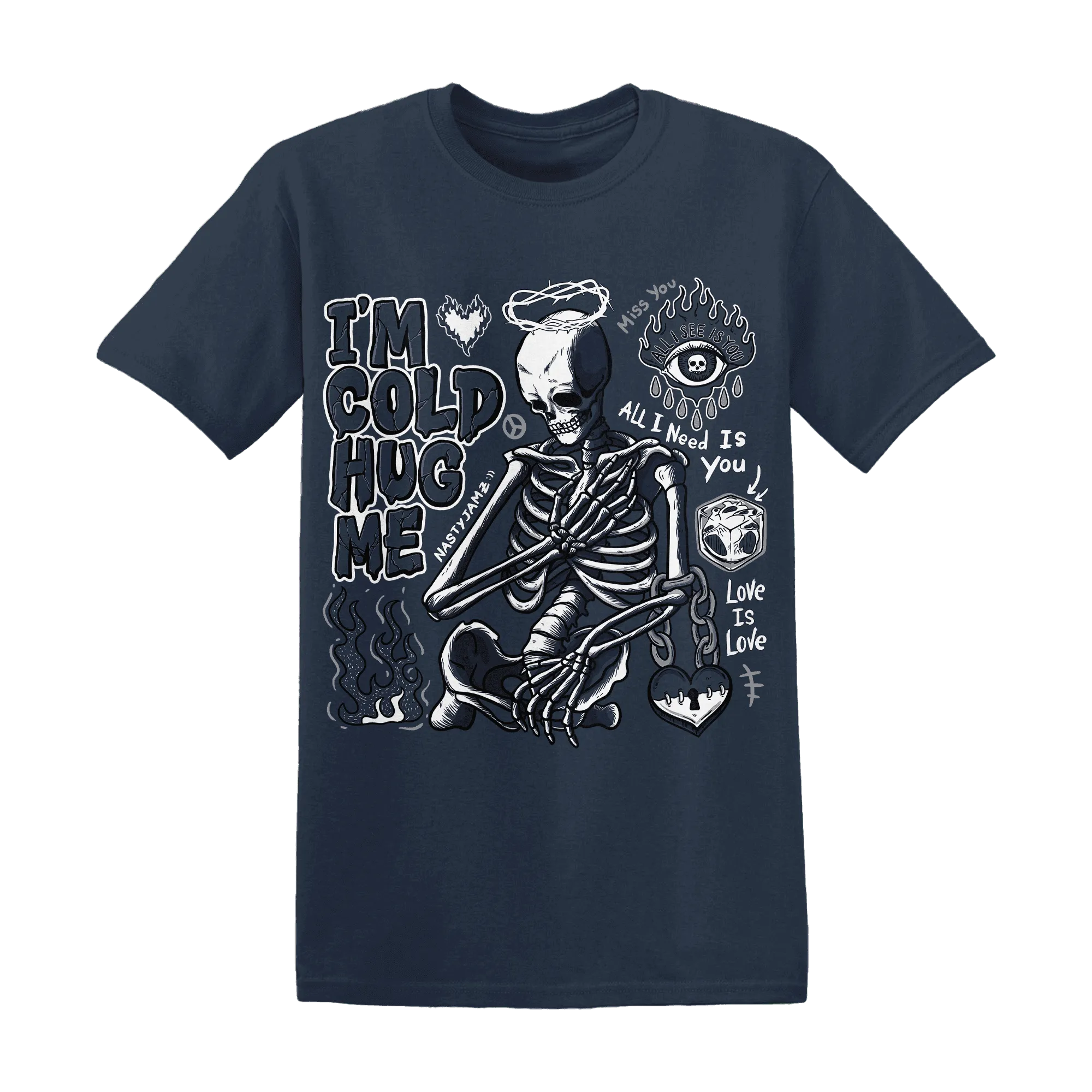 White-Navy-6s-NastyJamz-T-Shirt-Match-Im-Cold-Hug-Me