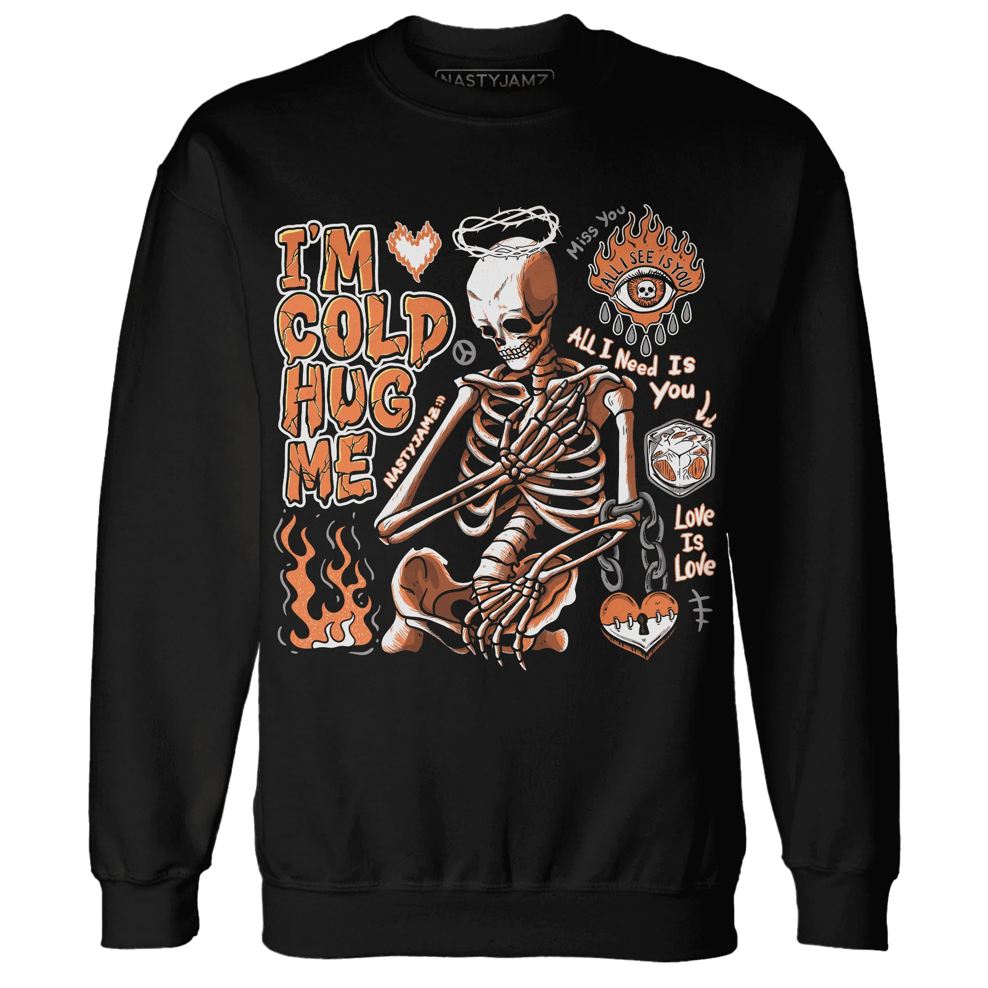 AM-TW-White-Orange-NastyJamz-Sweatshirt-Match-Im-Cold-Hug-Me