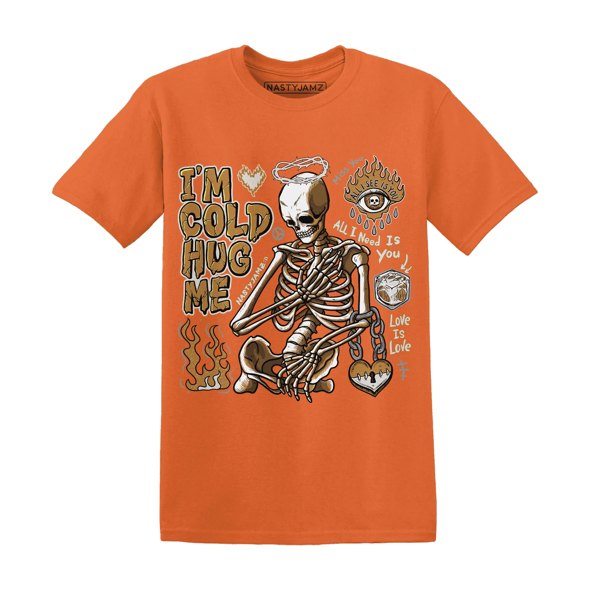 Dunk-Low-Retro-Wheat-Orange-T-Shirt-Match-Im-Cold-Hug-Me