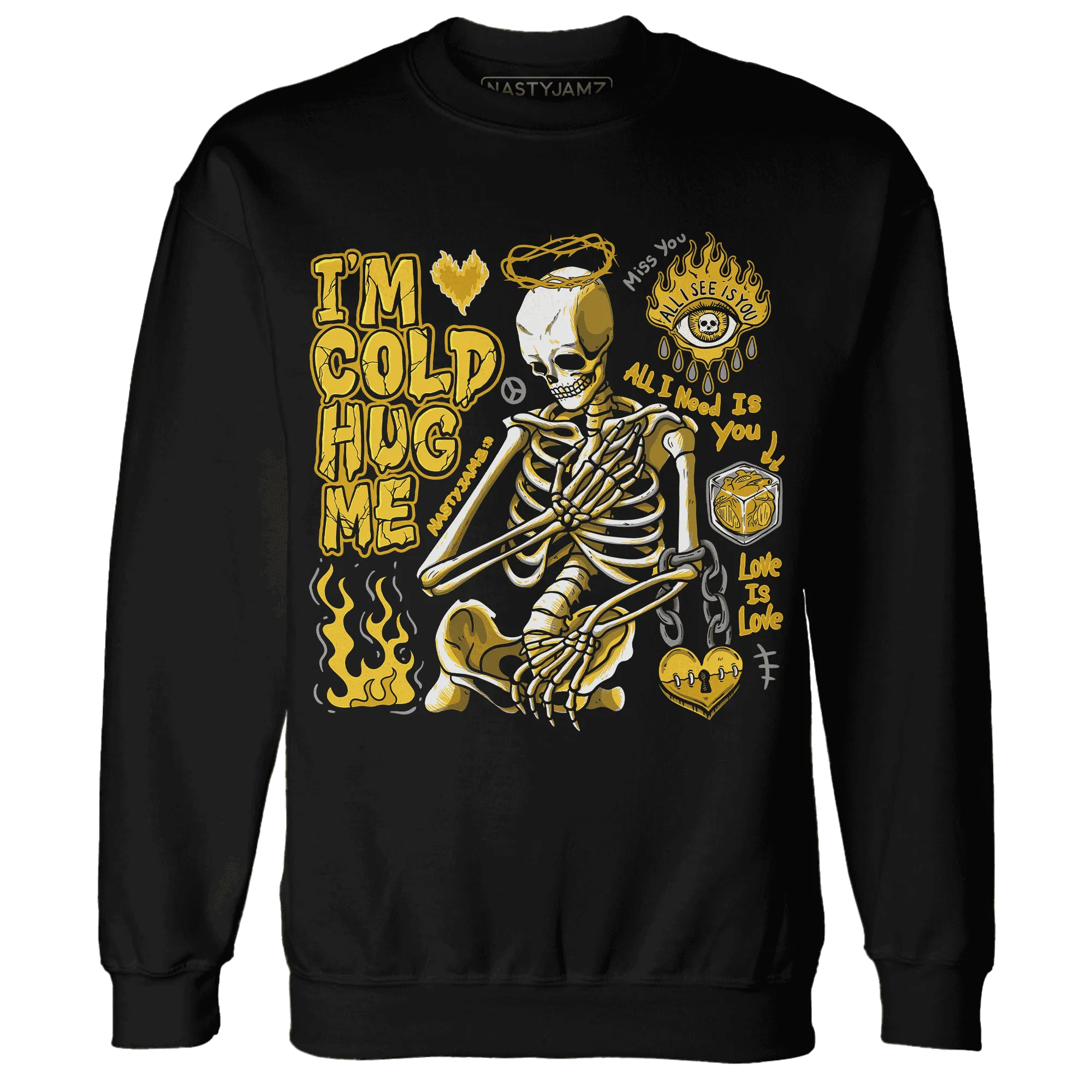 Yellow-Ochre-6s-NastyJamz-Sweatshirt-Match-Im-Cold-Hug-Me