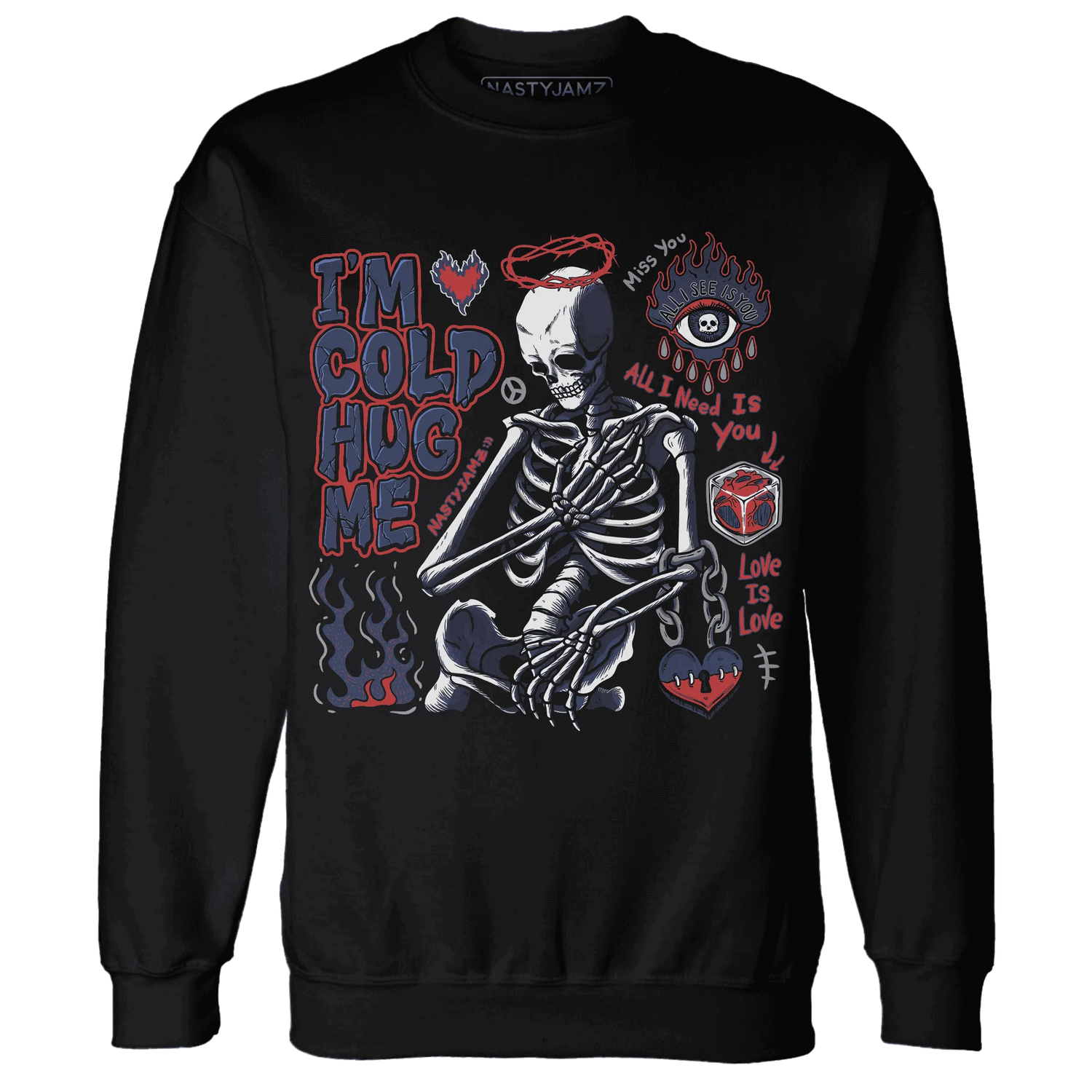 VaporMax-Air-Plus-Midnight-Navy-Gold-Black-NastyJamz-Sweatshirt-Match-Im-Cold-Hug-Me