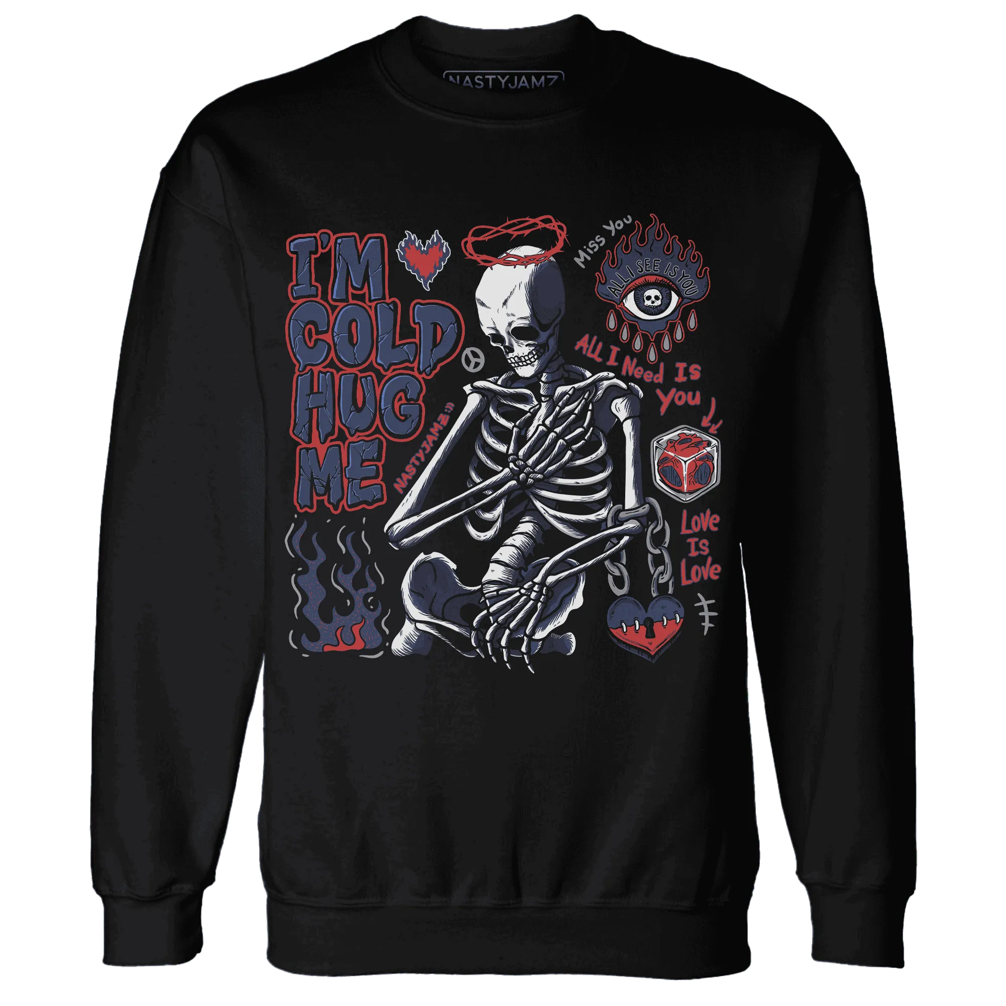 VaporMax-Air-Plus-Midnight-Navy-Gold-Black-NastyJamz-Sweatshirt-Match-Im-Cold-Hug-Me