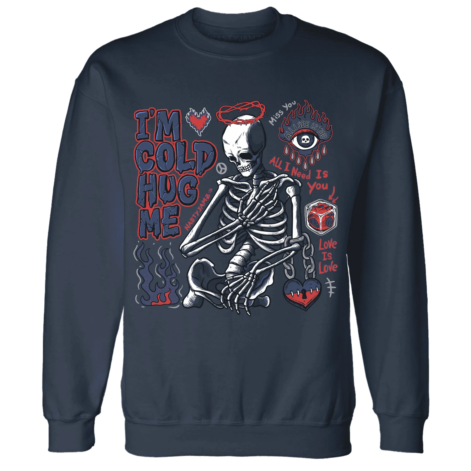 VaporMax-Air-Plus-Midnight-Navy-Gold-Black-NastyJamz-Sweatshirt-Match-Im-Cold-Hug-Me