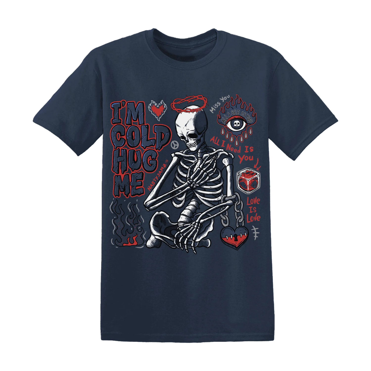 VaporMax-Air-Plus-Midnight-Navy-Gold-Black-NastyJamz-T-Shirt-Match-Im-Cold-Hug-Me