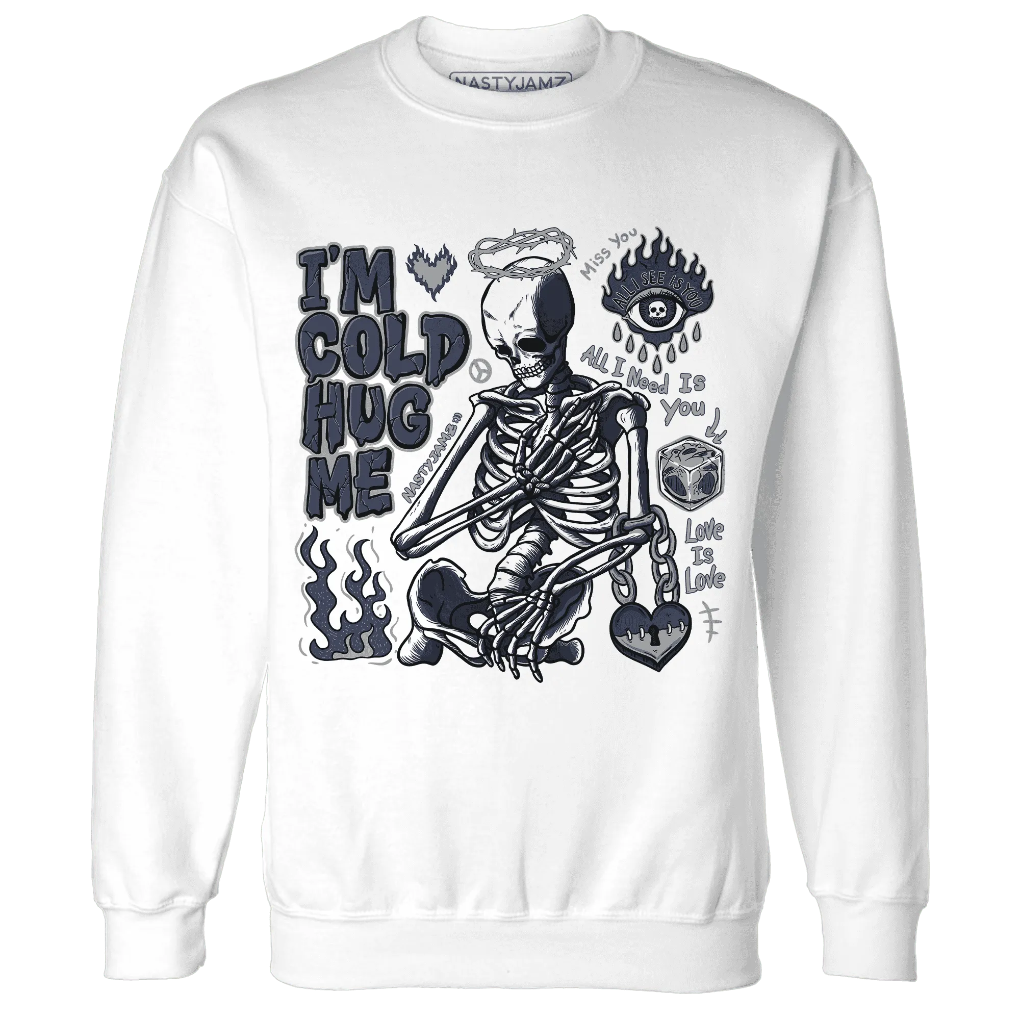 VaporMax-Plus-Midnight-Navy-White-Metallic-Silver-Sweatshirt-Match-Im-Cold-Hug-Me