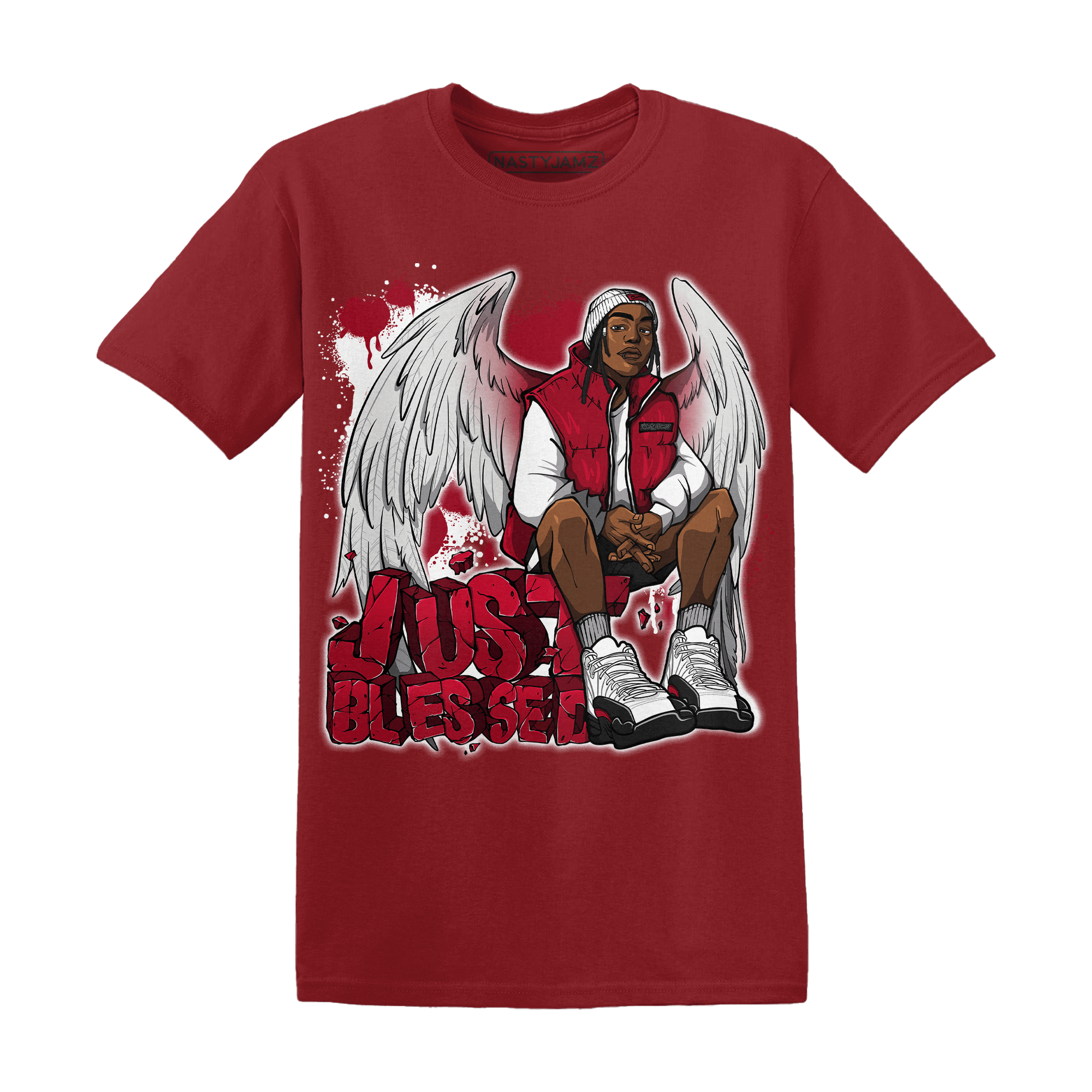 Retro Red Taxi 12s T Shirt Match Just Blessed - NastyJamz