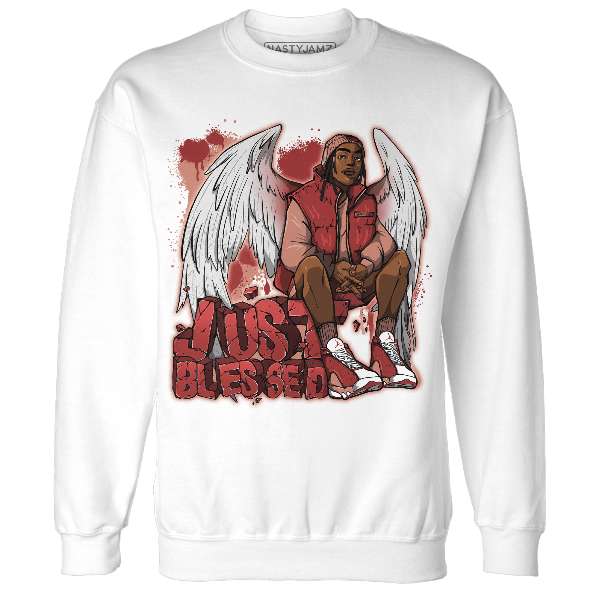Dune Red 13s Sweatshirt Match Just Blessed - NastyJamz