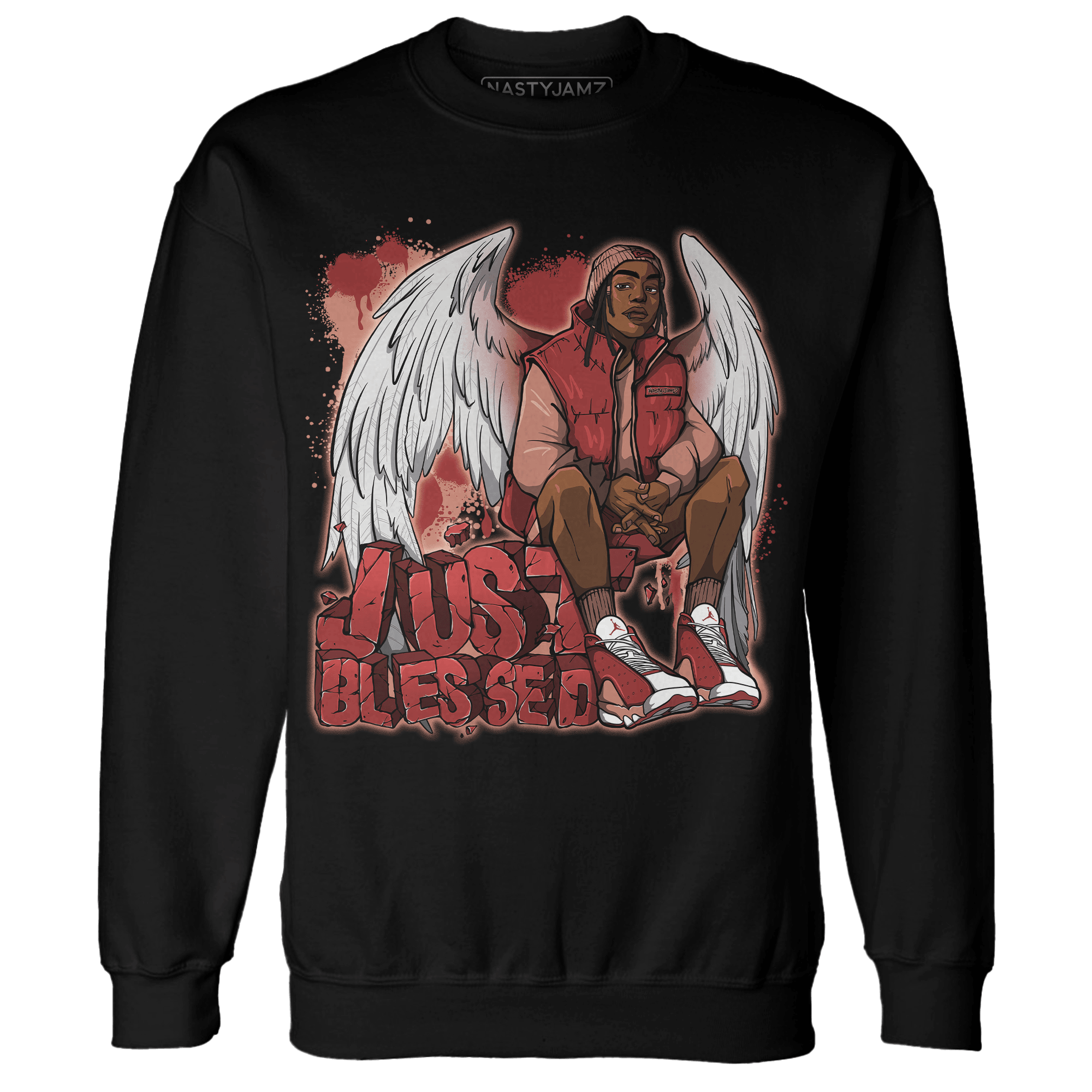 Dune Red 13s Sweatshirt Match Just Blessed - NastyJamz