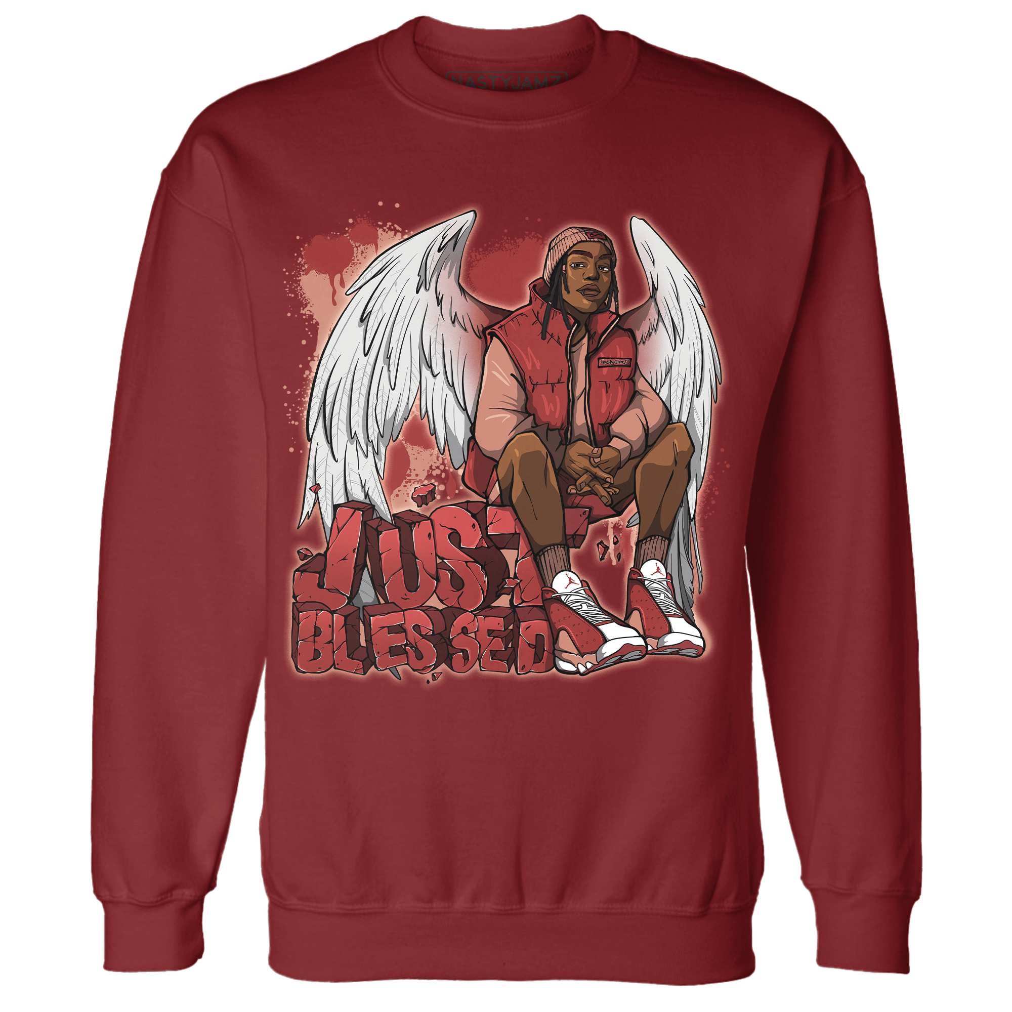 Dune Red 13s Sweatshirt Match Just Blessed - NastyJamz
